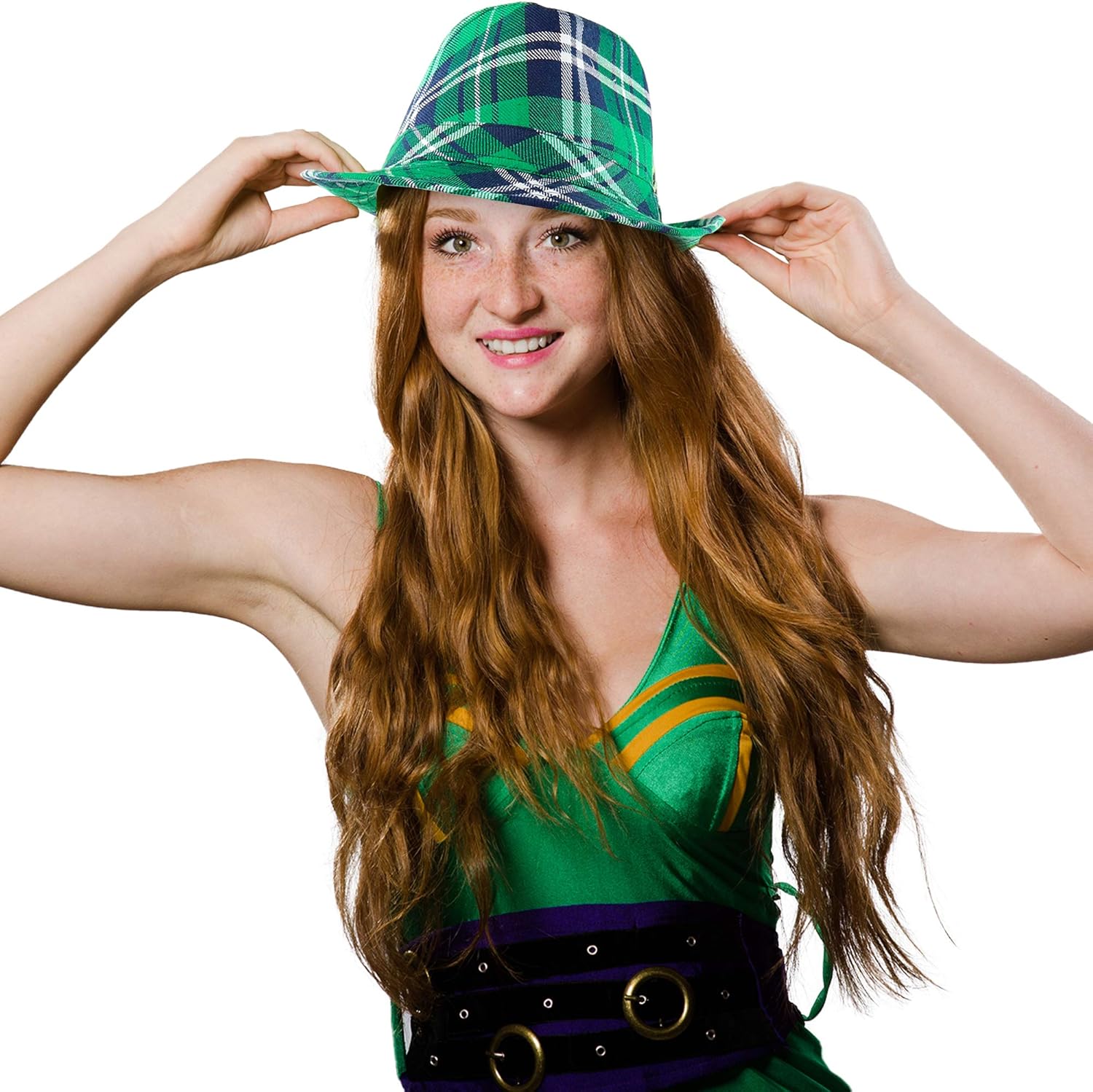 Skeleteen Irish Plaid Fedora - St Patricks Day Hat for Costumes