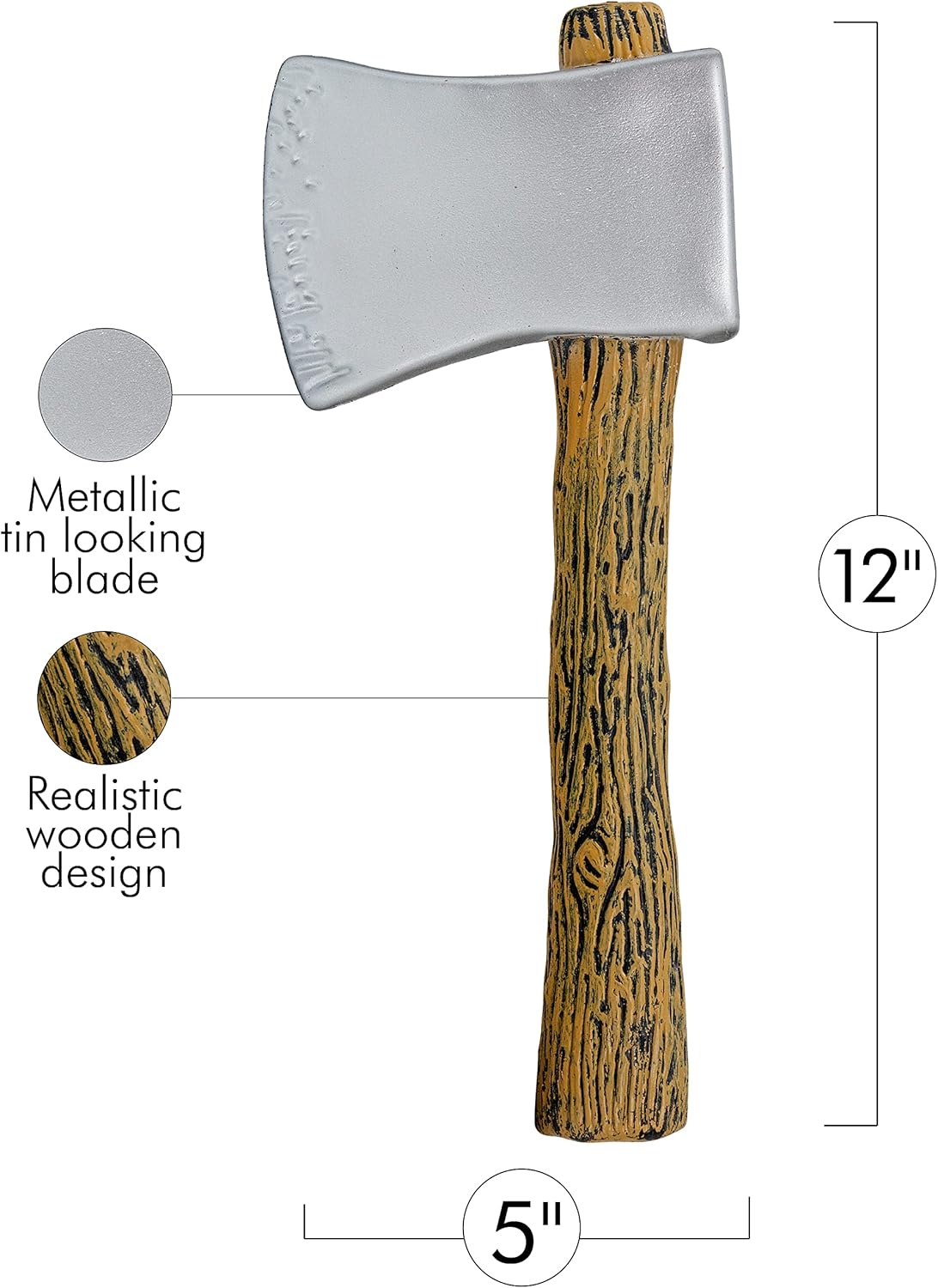 Skeleteen Realistic Hatchet Axe Toy - Cool Plastic Axe for Kids