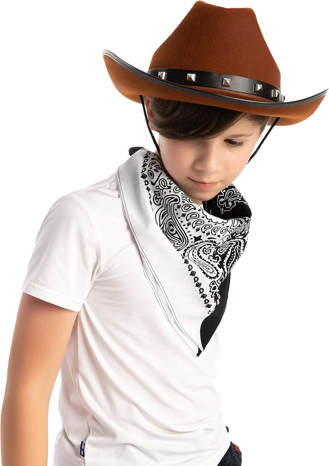 Spooktacular Creations Western Cowboy Hat with 3 Bandanas for Halloween