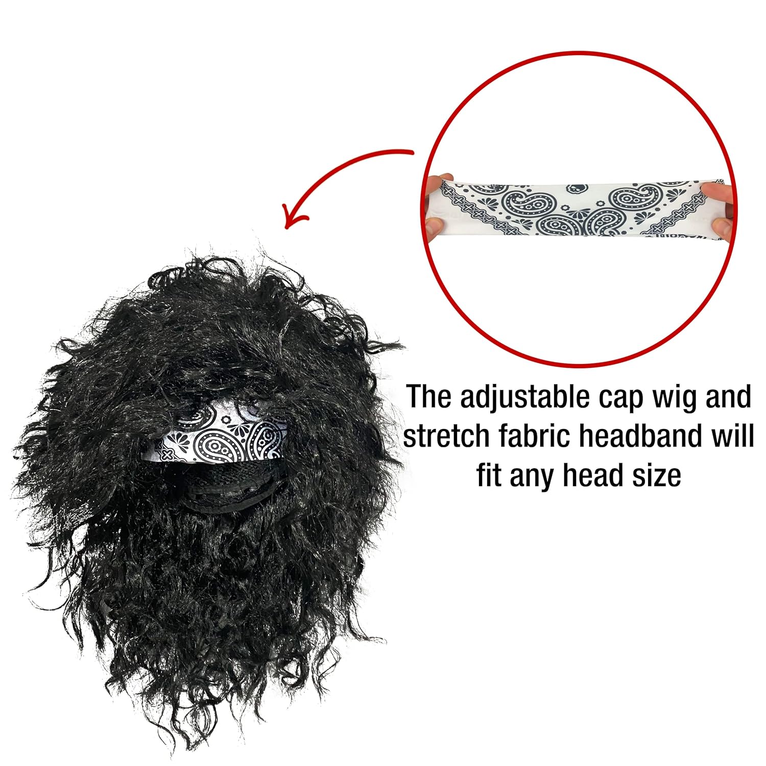 Watts Wigs Declassified 80s Hair Metal Rocker Costume Set