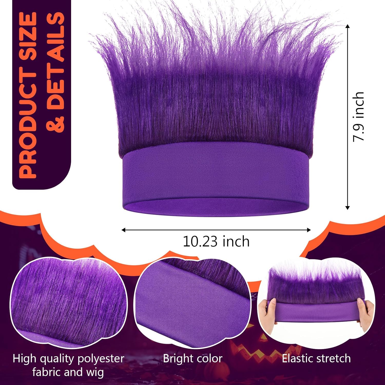 Hairy Headband Troll Costume Wig for Halloween Cosplay
