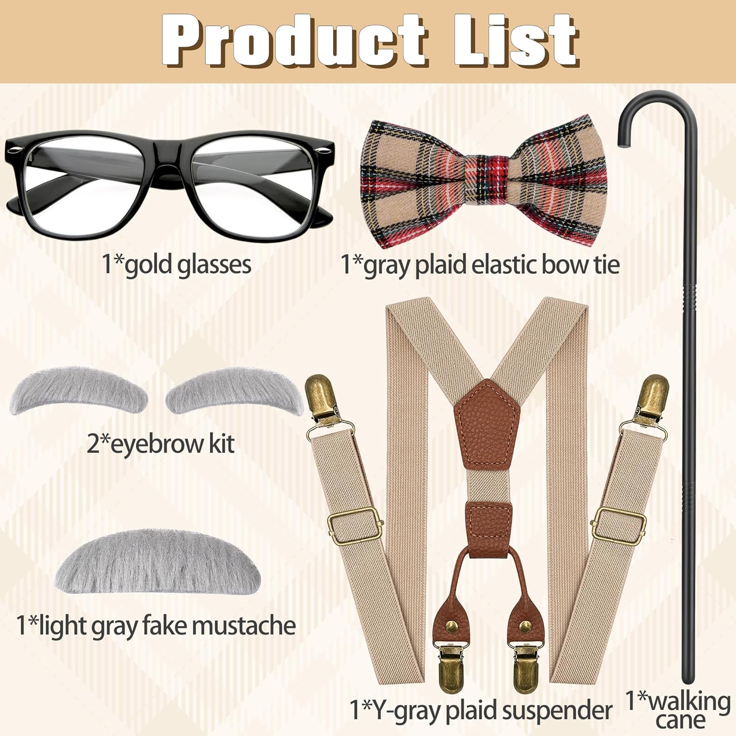 Kids 100 Days of School Costume - 100th Day Grandpa Style