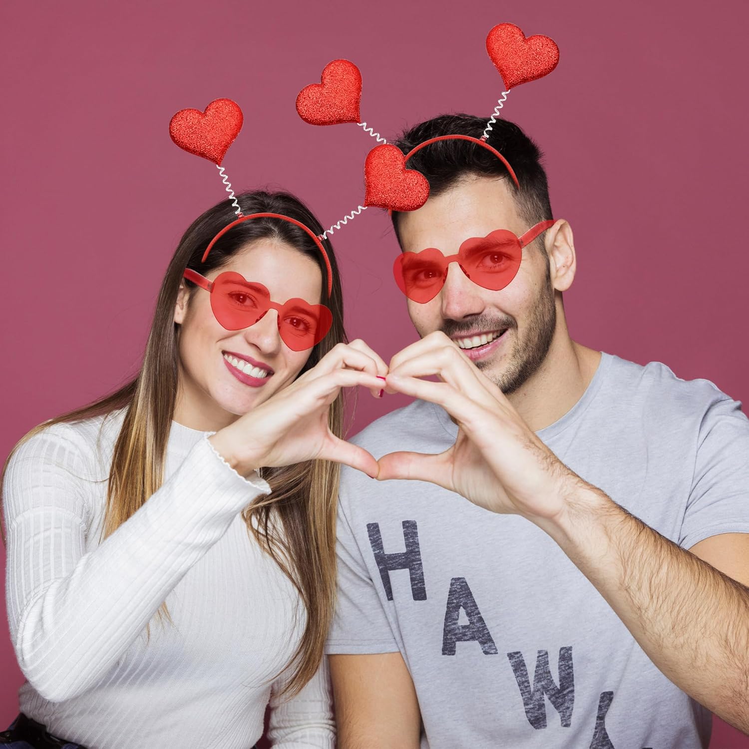 Romantic Valentines Day Headband Glasses Set