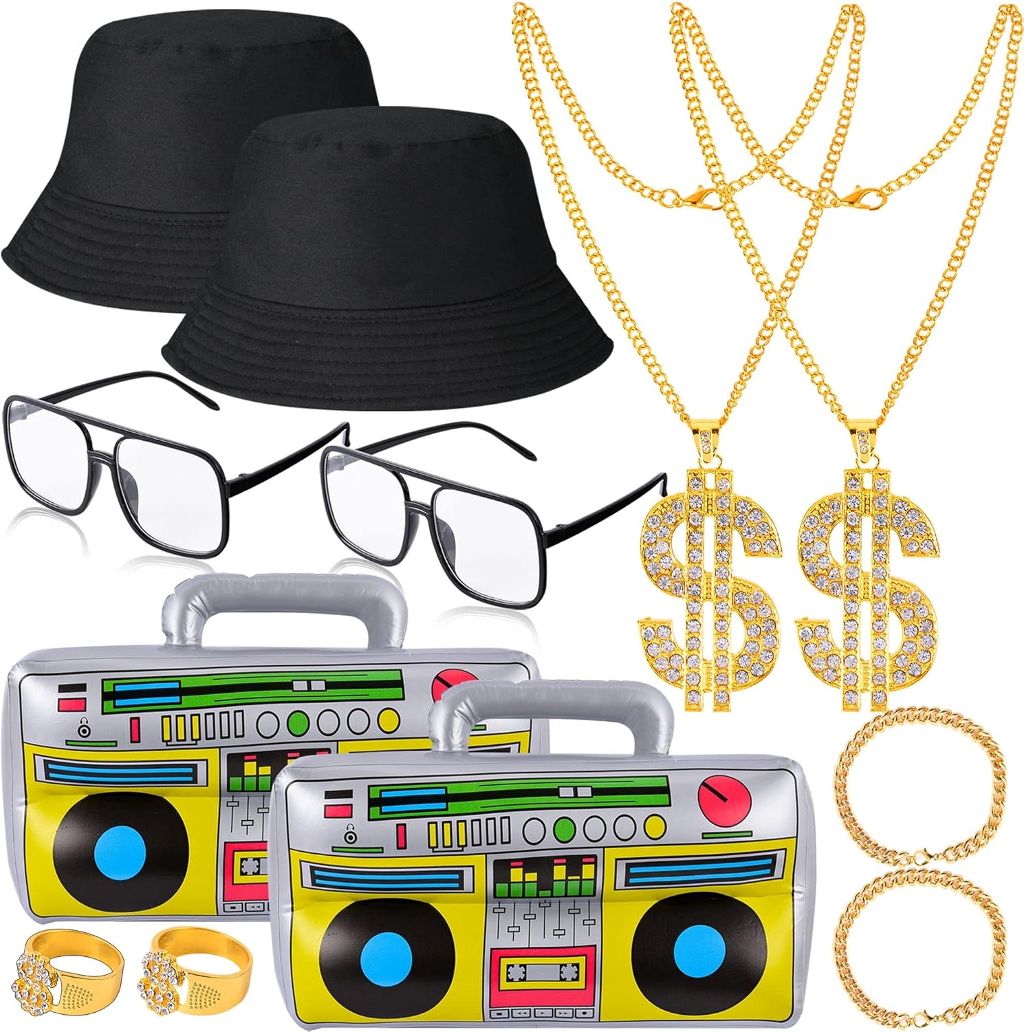 YAROMO Hip Hop Costume Kit 80s90s Rapper Accessories