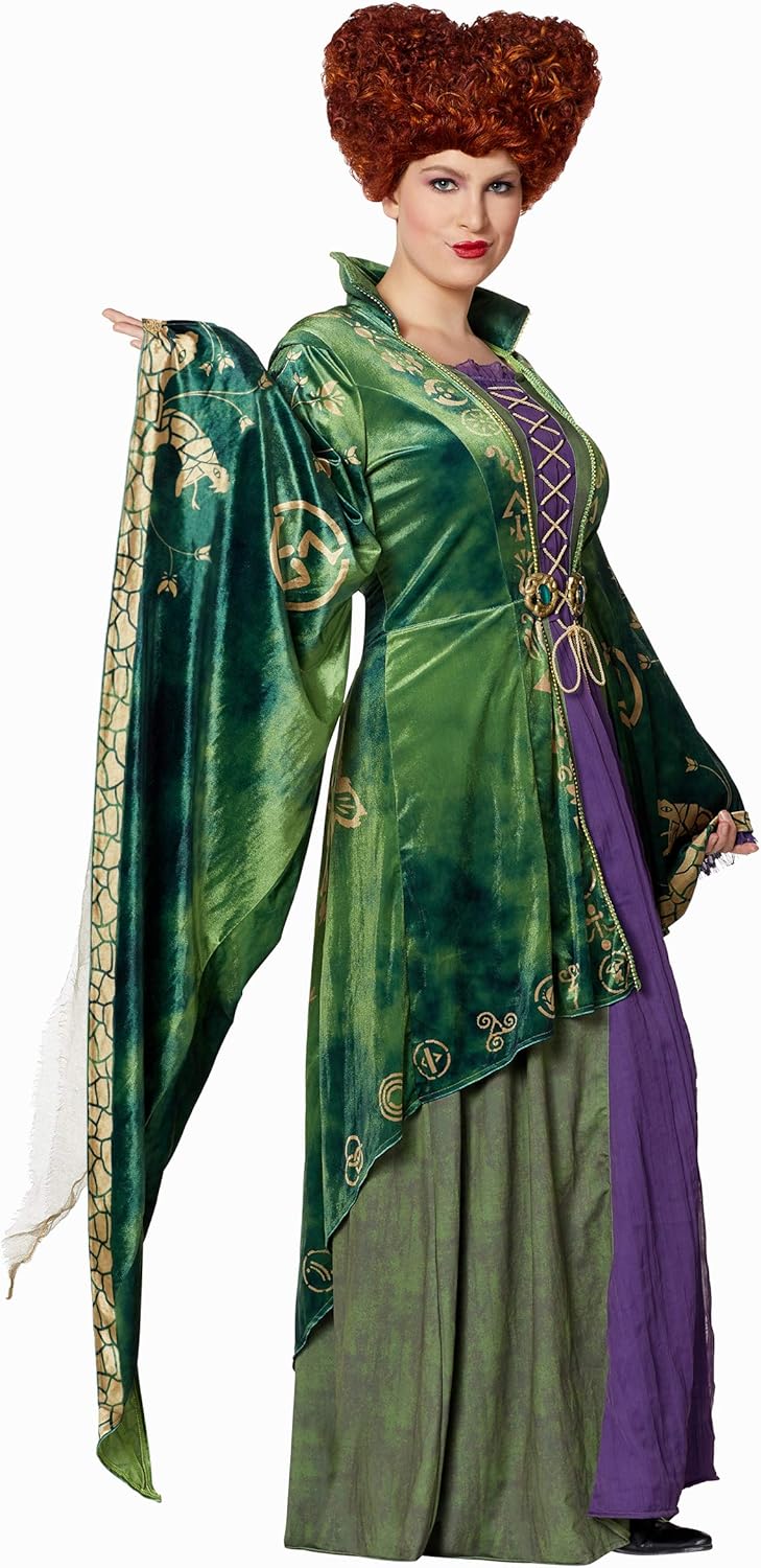 Spirit Halloween Adult Hocus Pocus Winifred Sanderson Delux e Costume OFFICALLY LICENSED