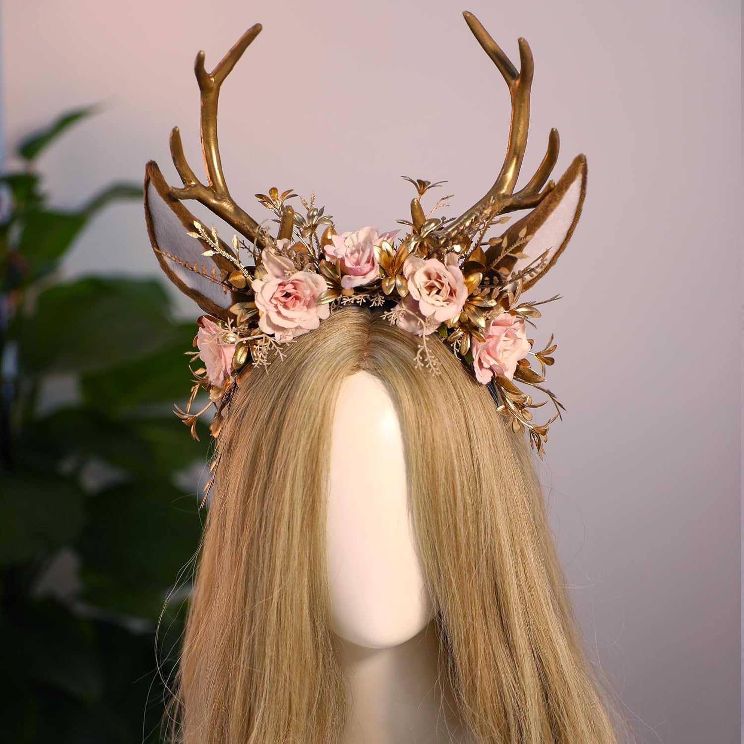 Rebecca Antler Gold Flower Forest Fairy Handmade Handband