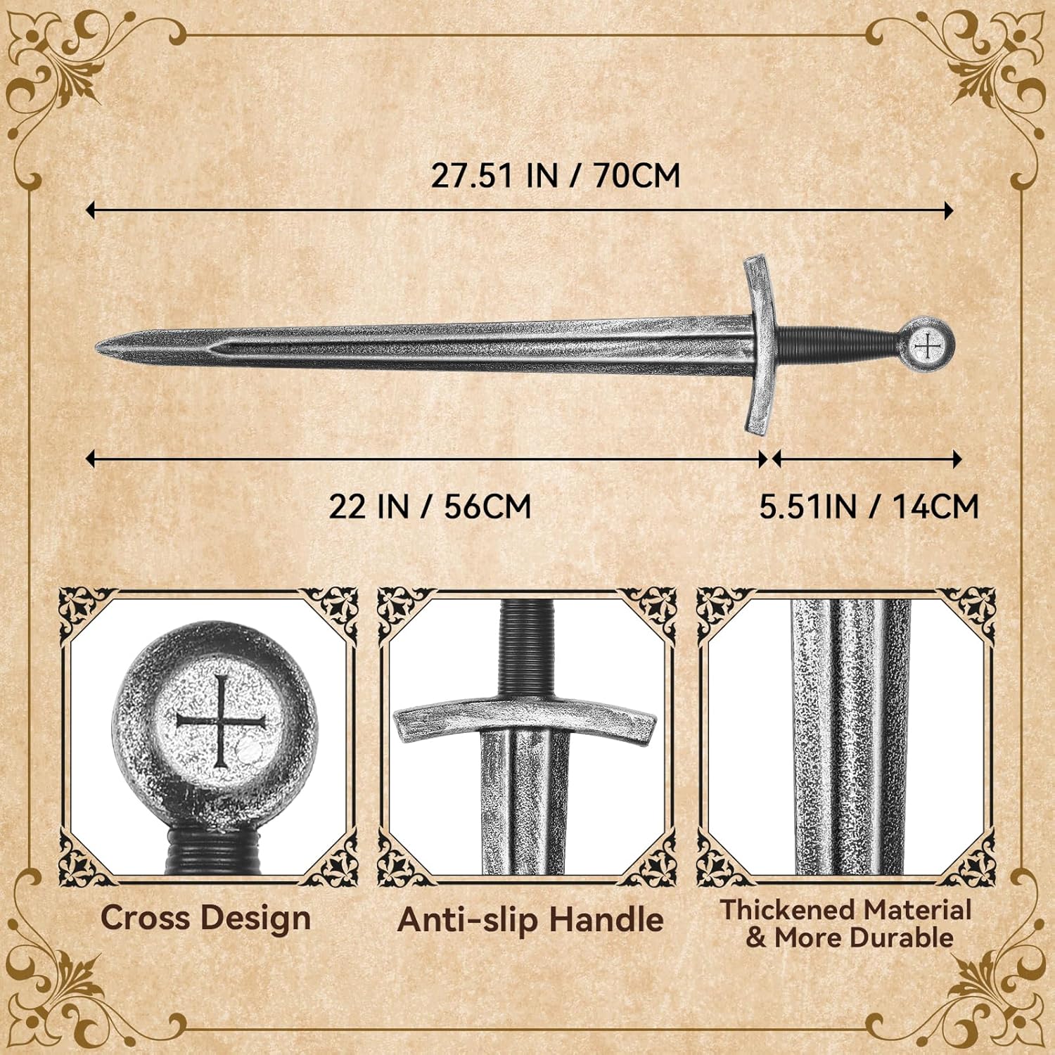 Durable Plastic Knight Sword