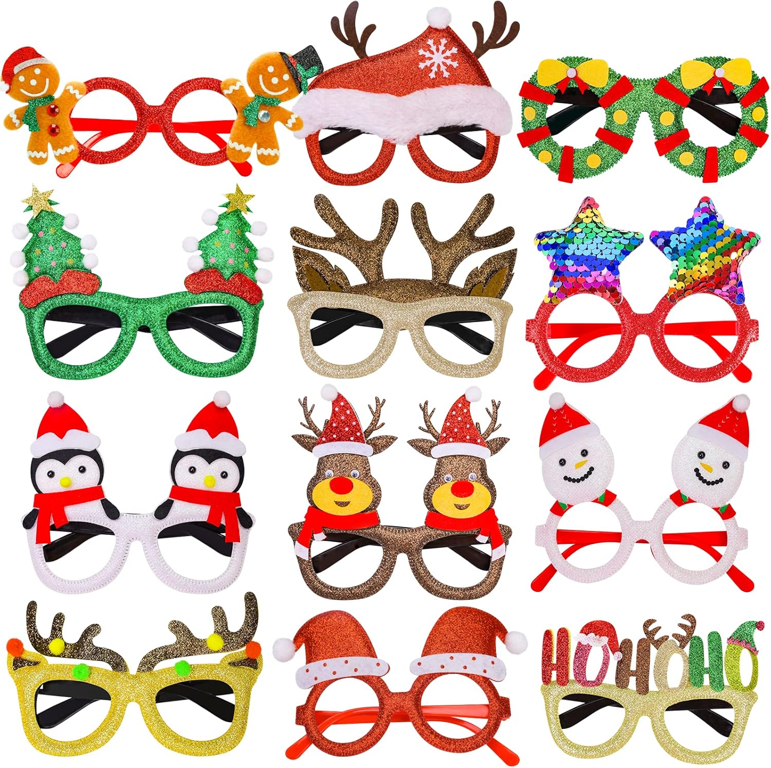 12-Piece Christmas Glasses Set