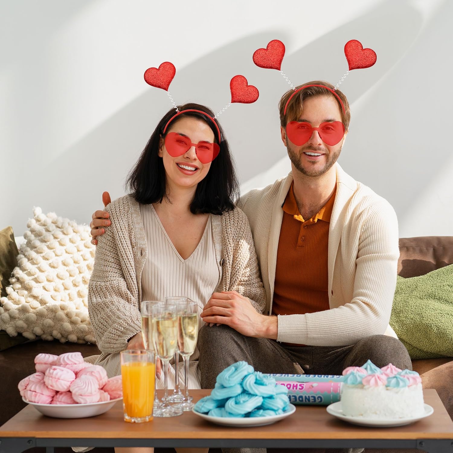 Romantic Valentines Day Headband Glasses Set