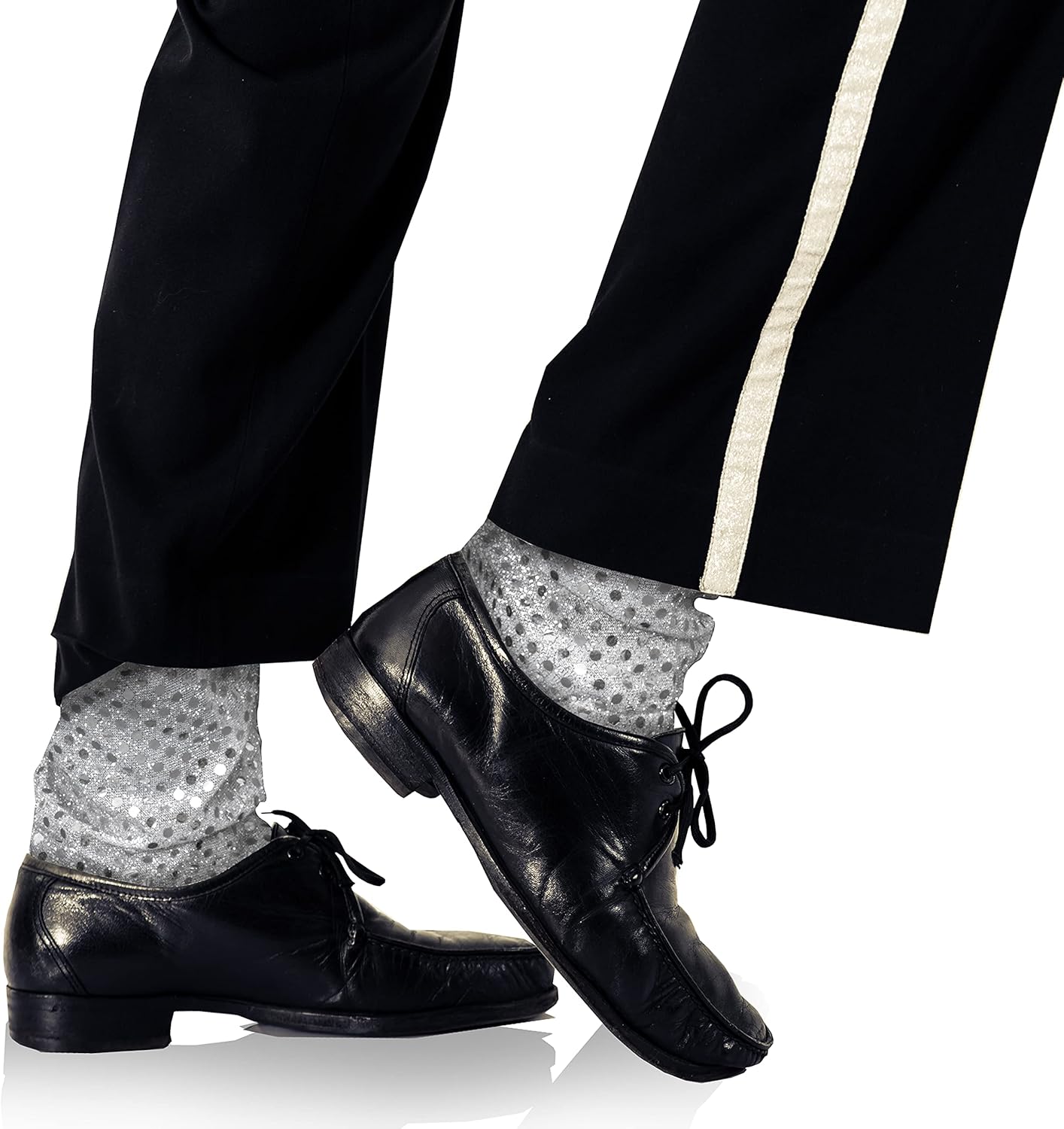 Skeleteen Sparkling Silver Sequin Socks