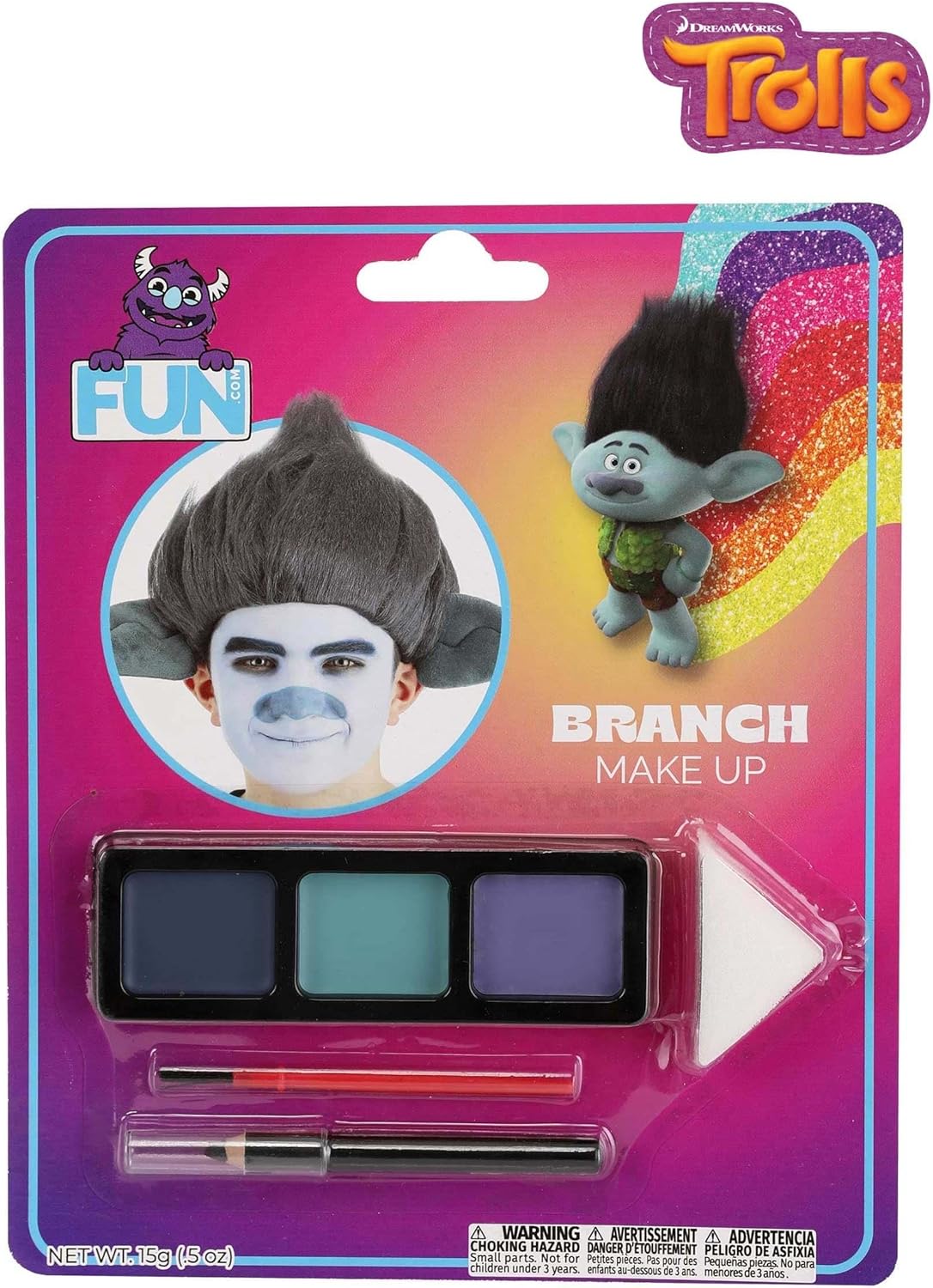Trolls Branch Costume Makeup Kit for Kids Blue