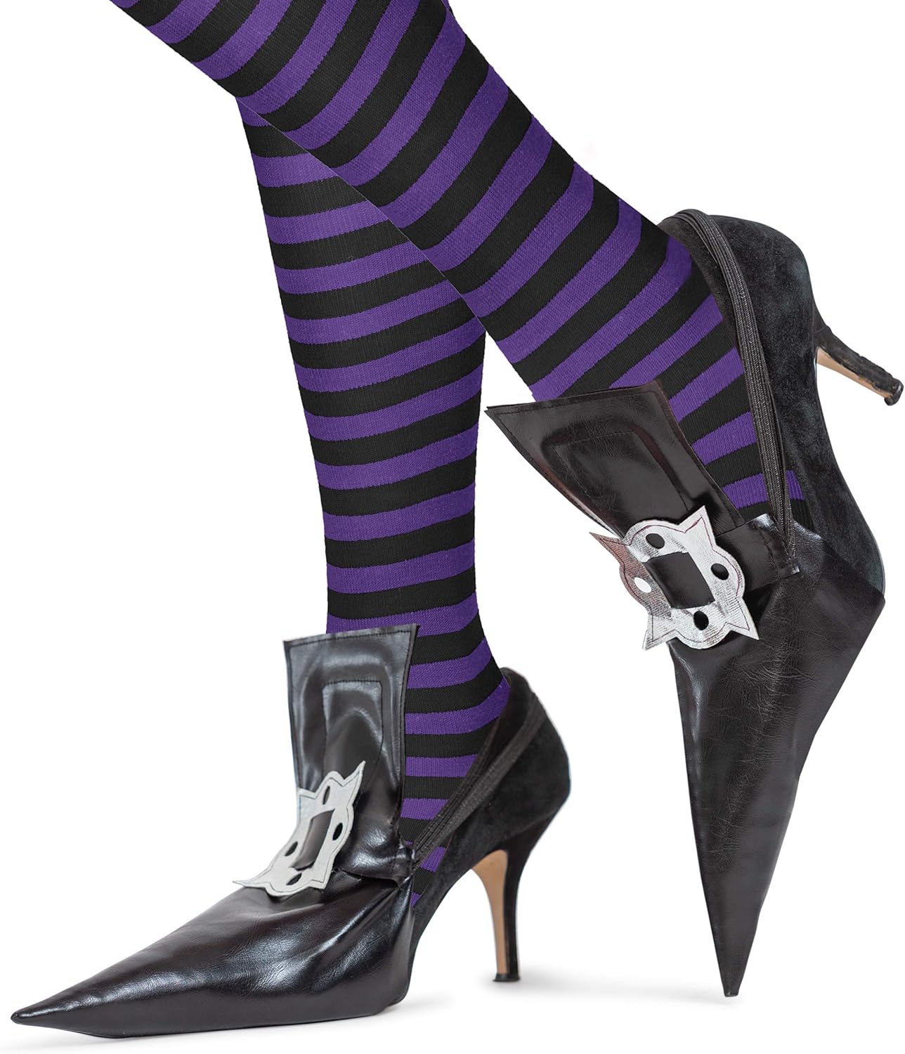 Skeleteen Witch Costume Shoe Covers - Pointy Faux Leather