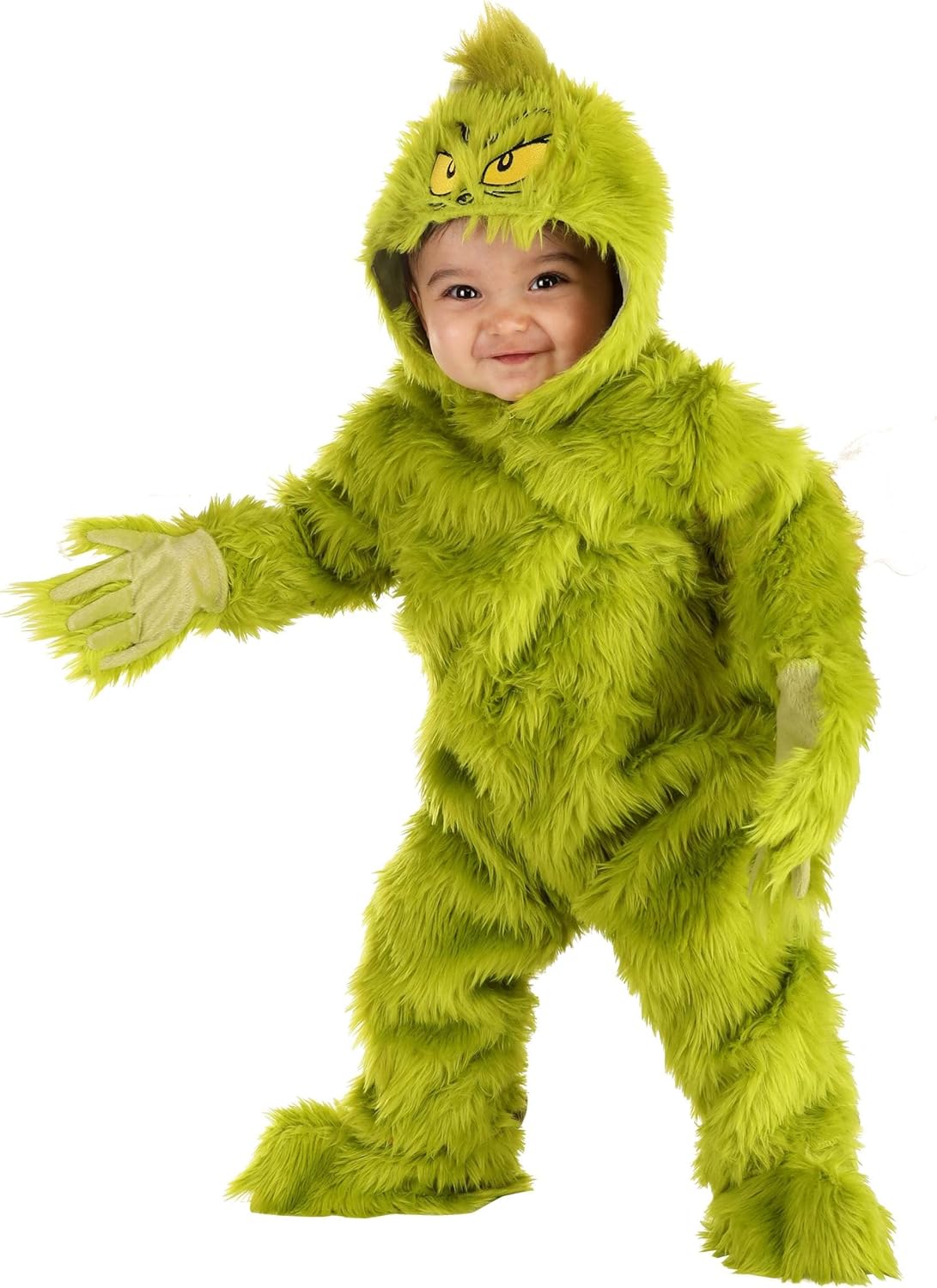 Fun Grinch jumpsuit costume for babies