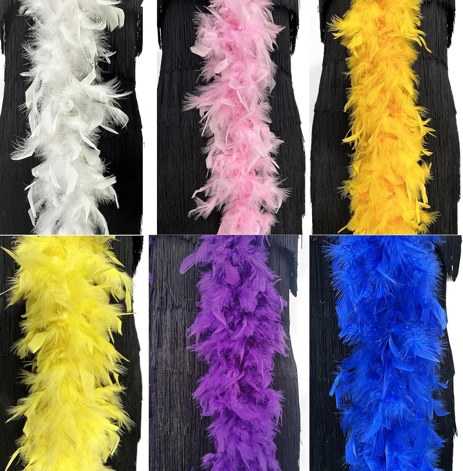 Happy Feather 60g Turkey Chandelle Feather Boa for Women