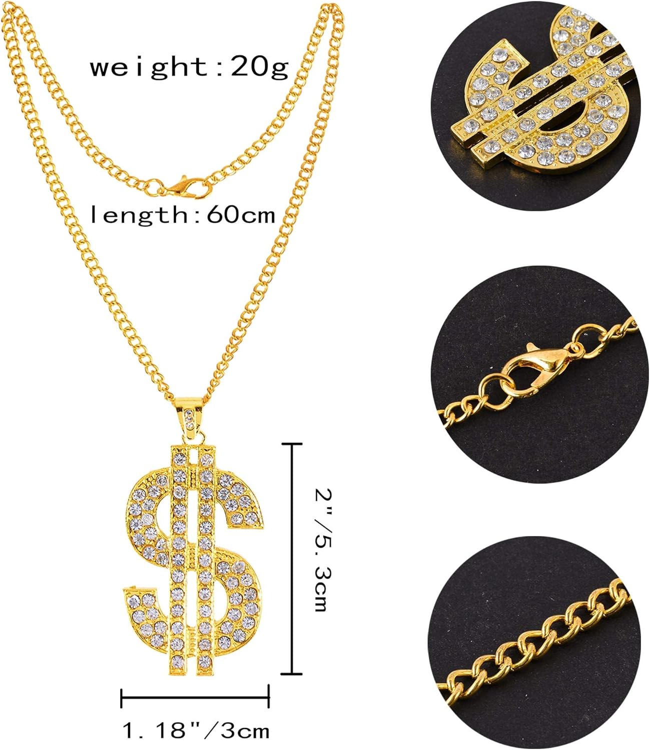 YAROMO Hip Hop Costume Kit 80s90s Rapper Accessories