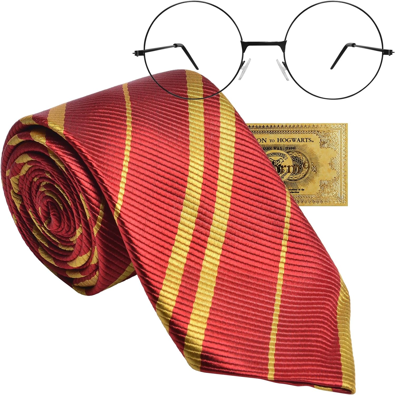 Halloween Wizard Tie Classical Tie with Glasses Costume Set