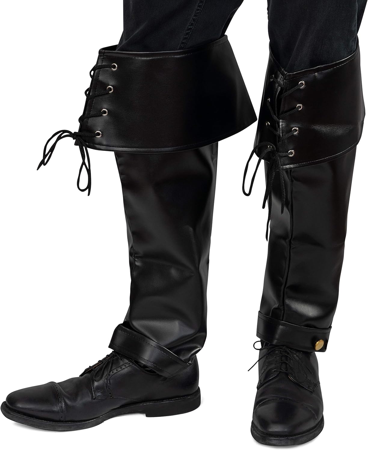 Skeeteen Black Pirate Faux Leather Boots Your Costume Companion
