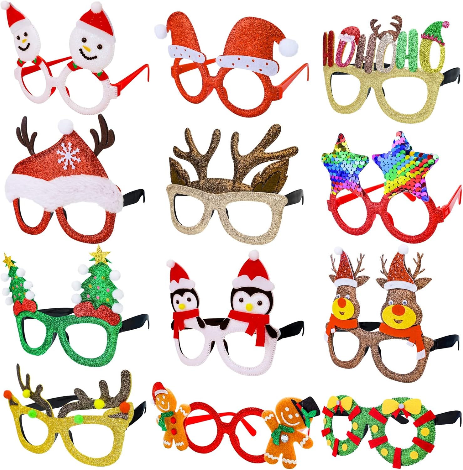 12-Piece Christmas Glasses Set