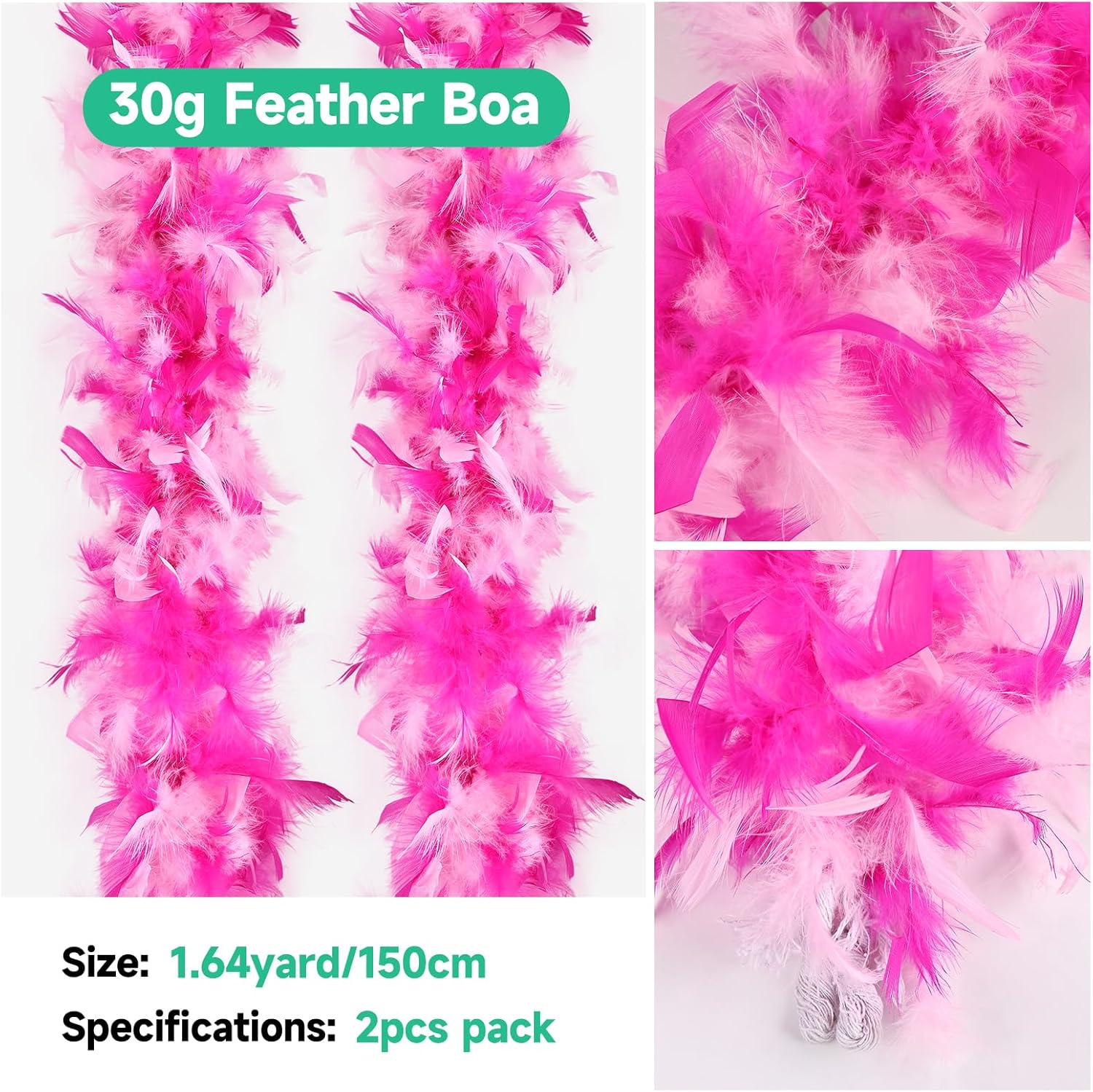 Chandelle 30g Turkey Feather Boas 2pc for Events