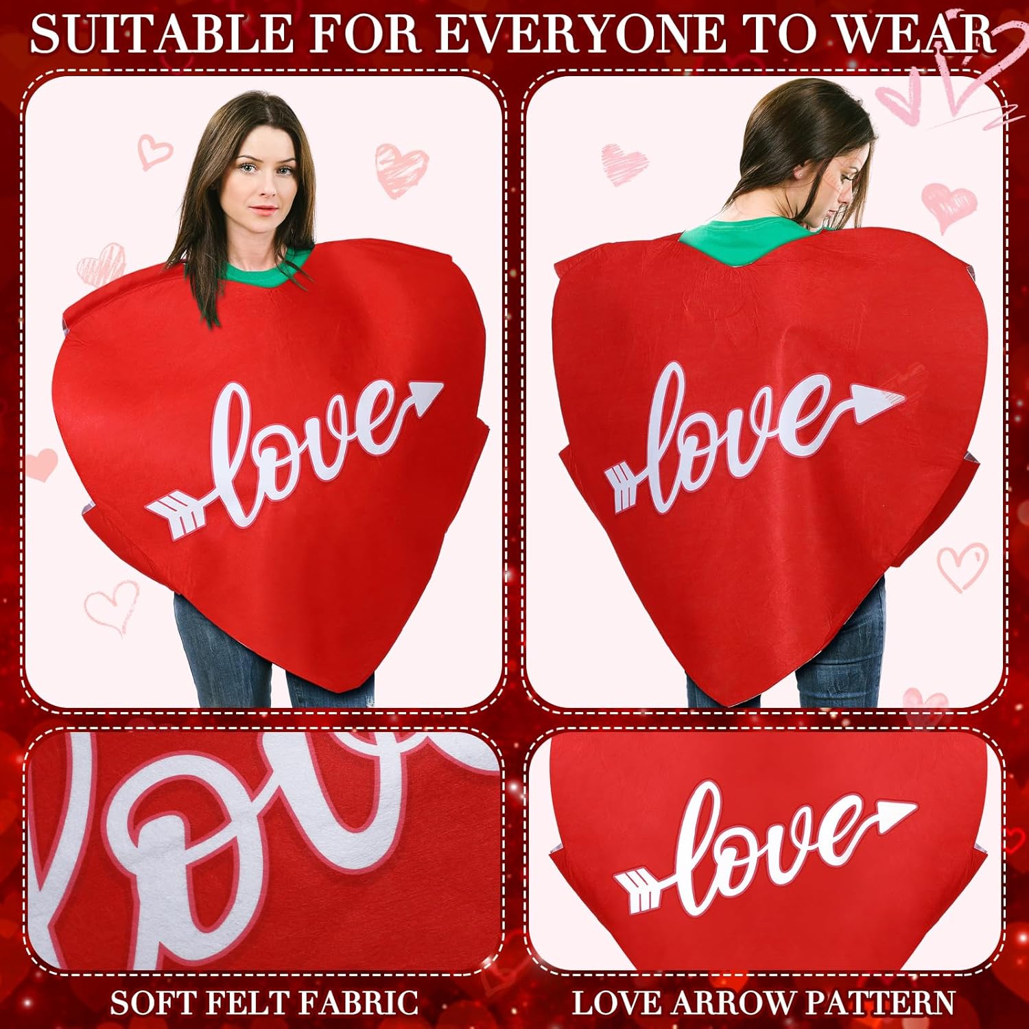 Xtinmee Red Heart Costume The Perfect for Cosplay and Special Occasions