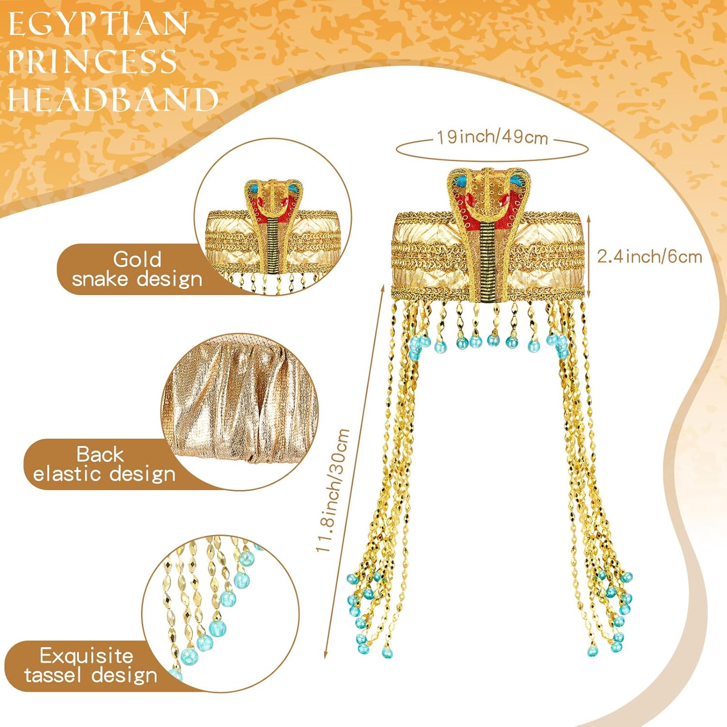 Egyptian Princess Costume Set - Cleopatra Headband Accessories