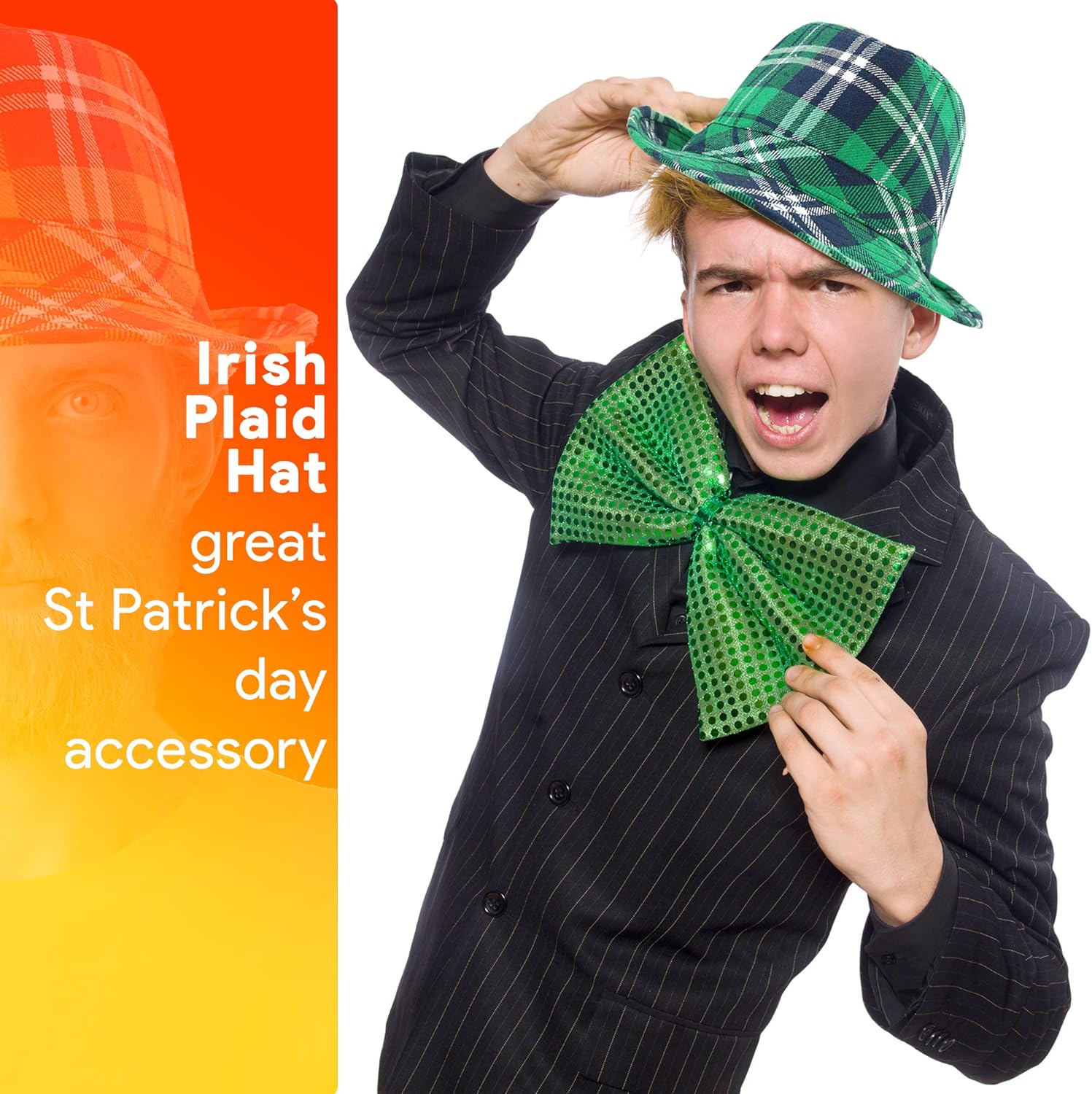 Skeleteen Irish Plaid Fedora - St Patricks Day Hat for Costumes