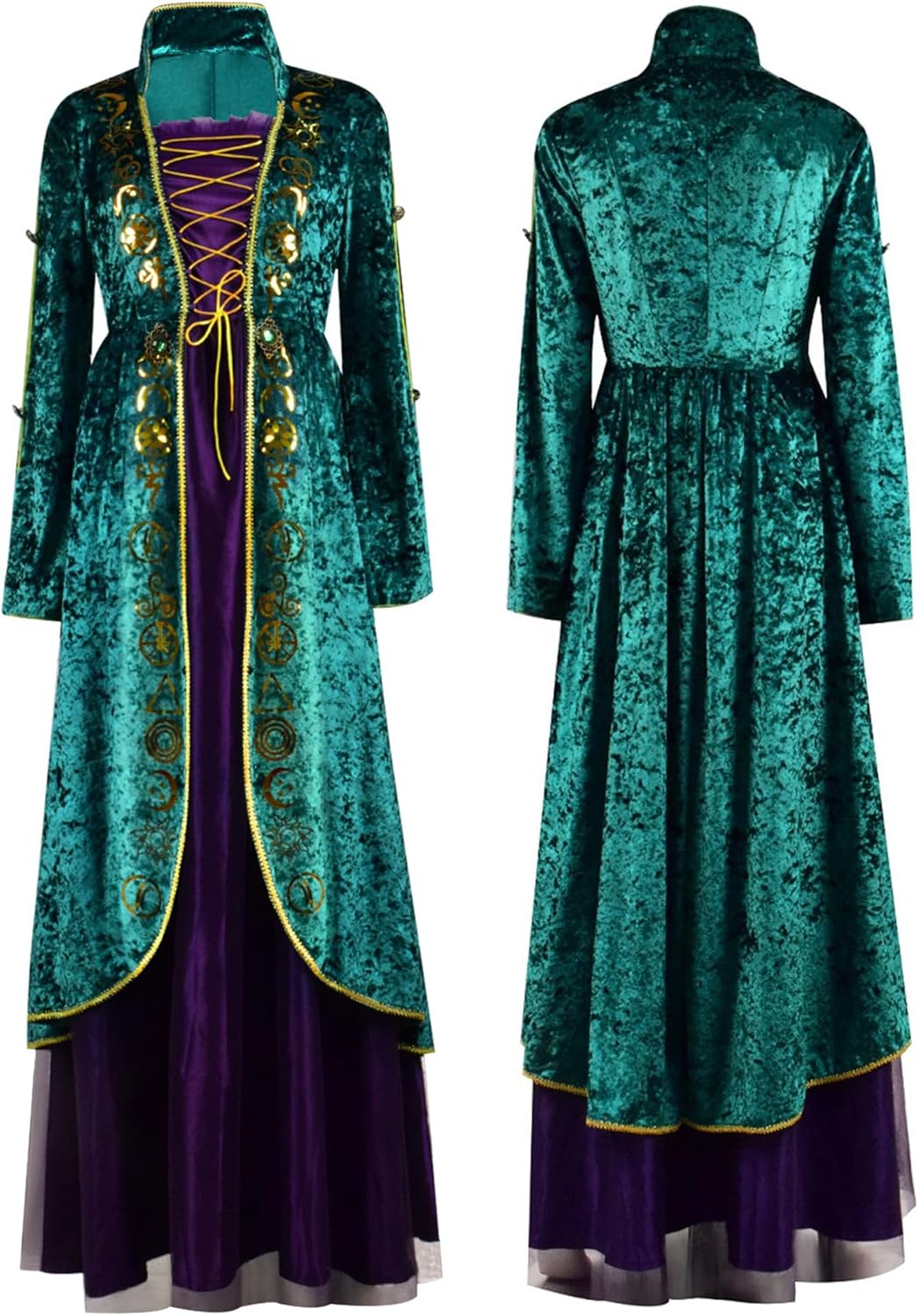 Winifred Sanderson Sisters Costumes Dress with Wig for Halloween Women