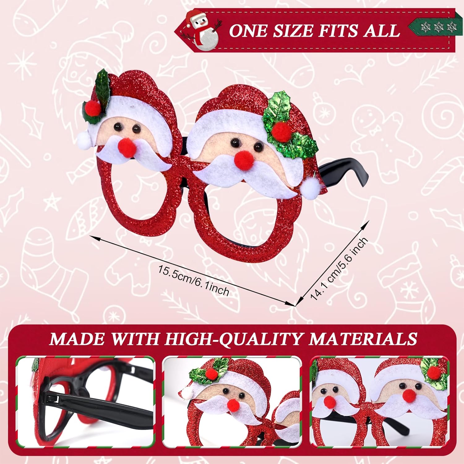 12PCS Santa Reindeer More - festive Eyewear for Kids Women Men