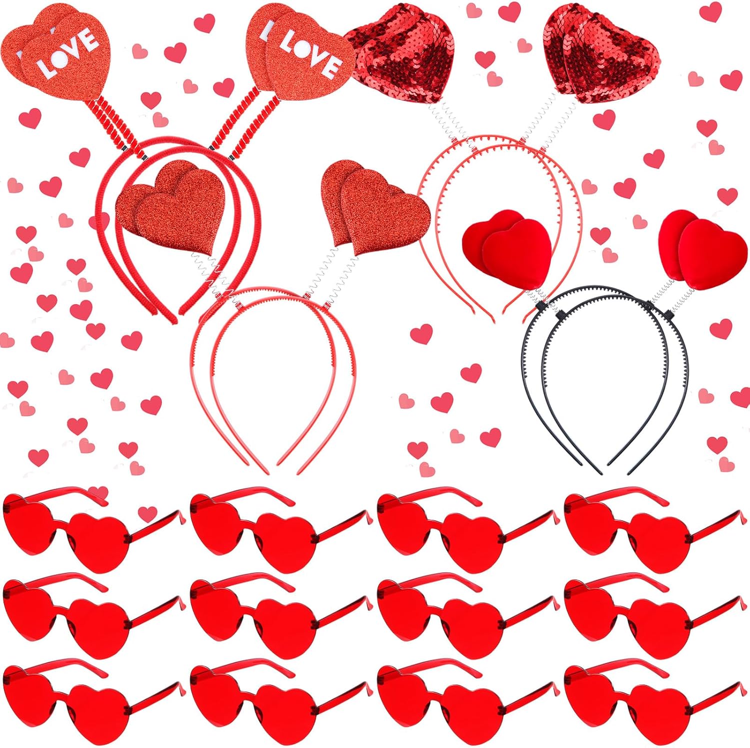 Valentines Day Heart sunglasses headbands set