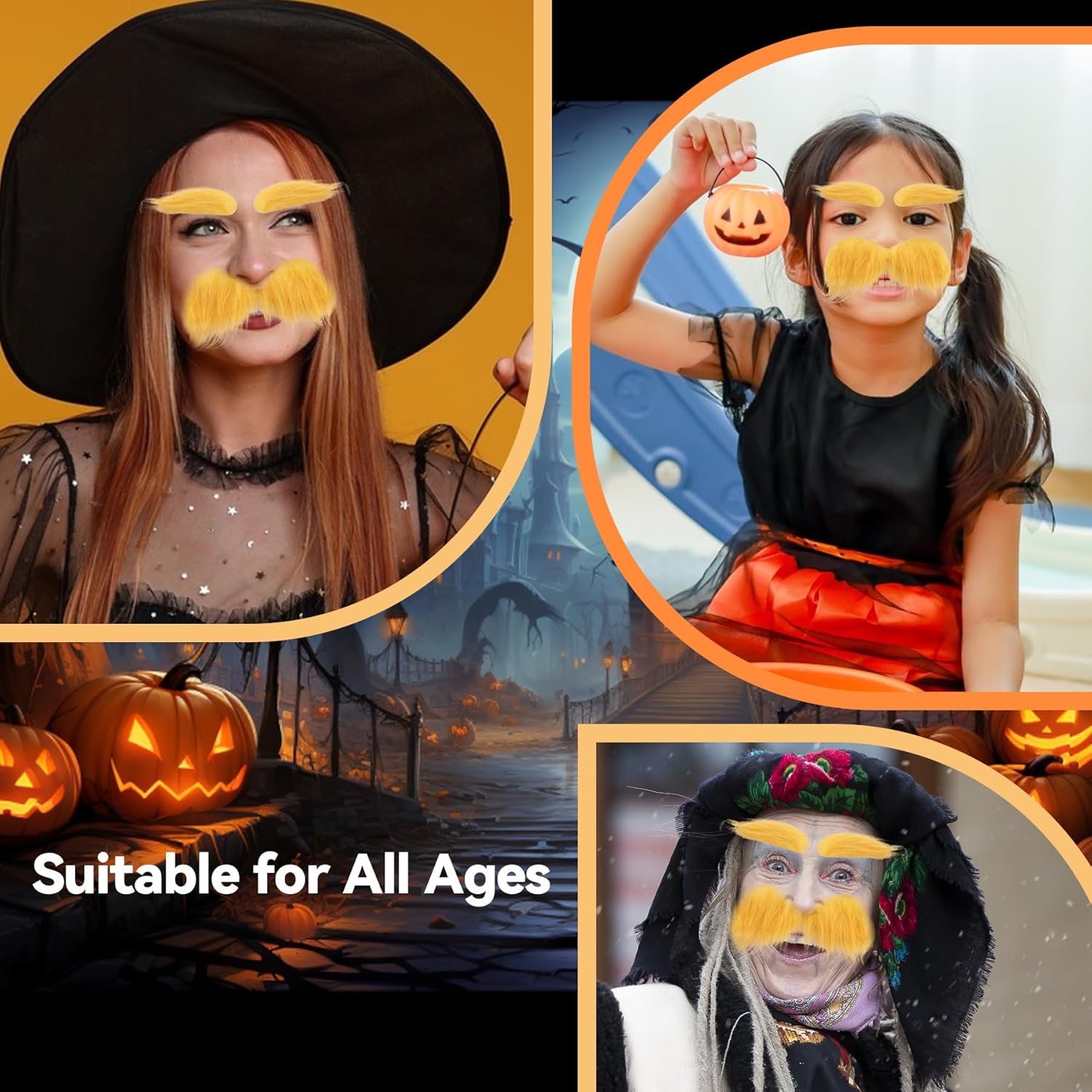 Woafo Yellow Mustache Kit - 2 Pieces for Adults