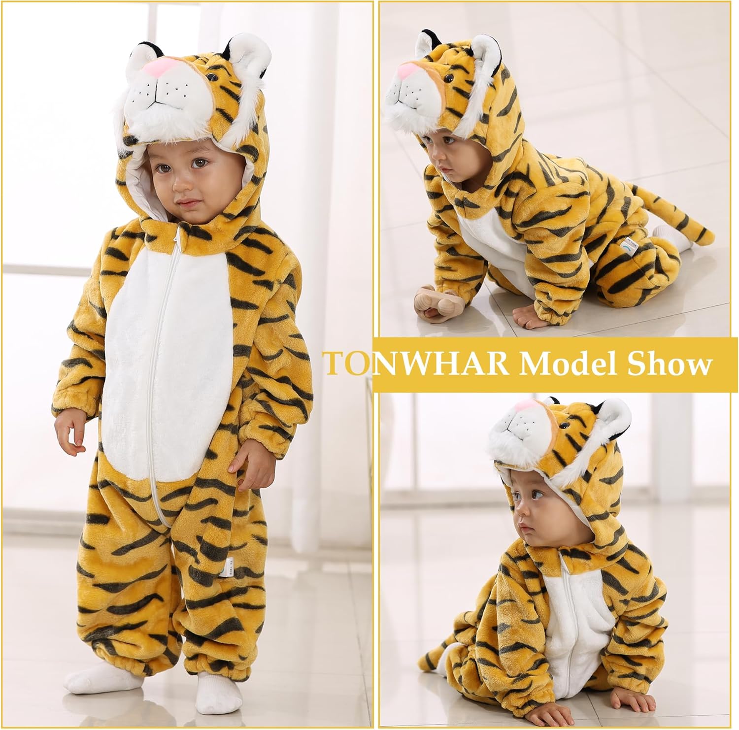 Tonwhar Kids Tiger Dinosaur Animal Fancy Dress Costume