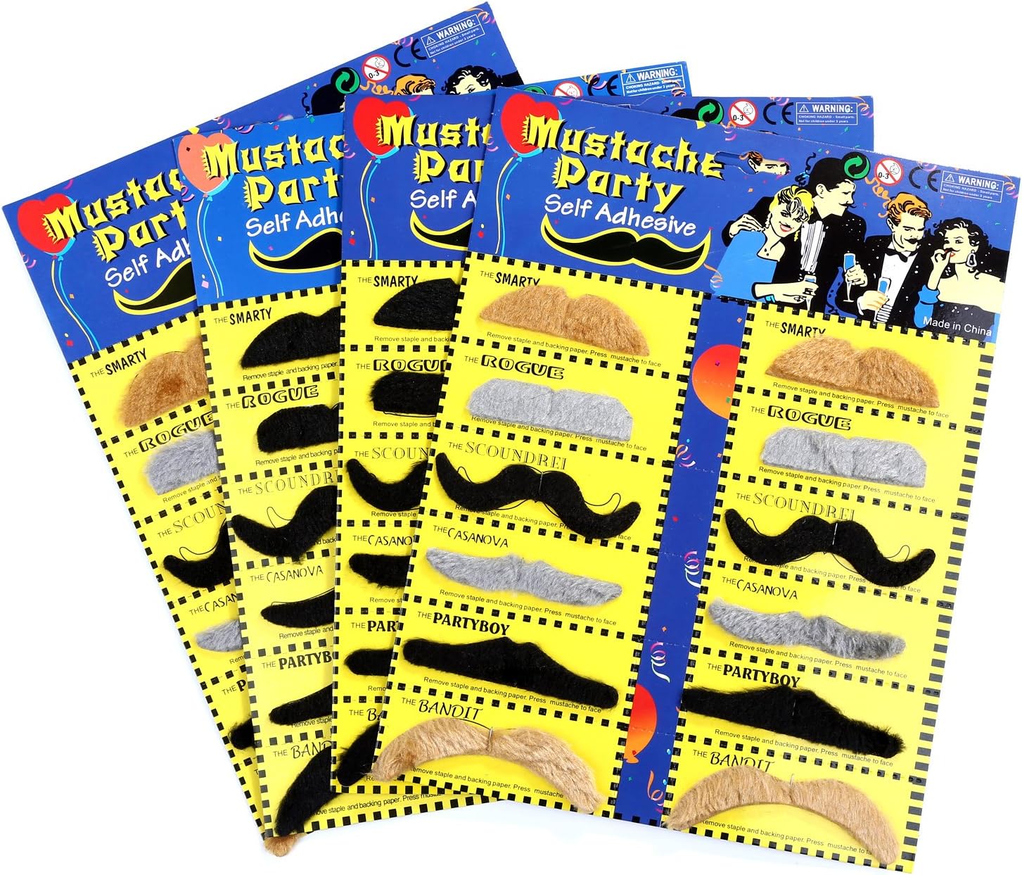 Whaline Fake Mustaches 48 Piece Set