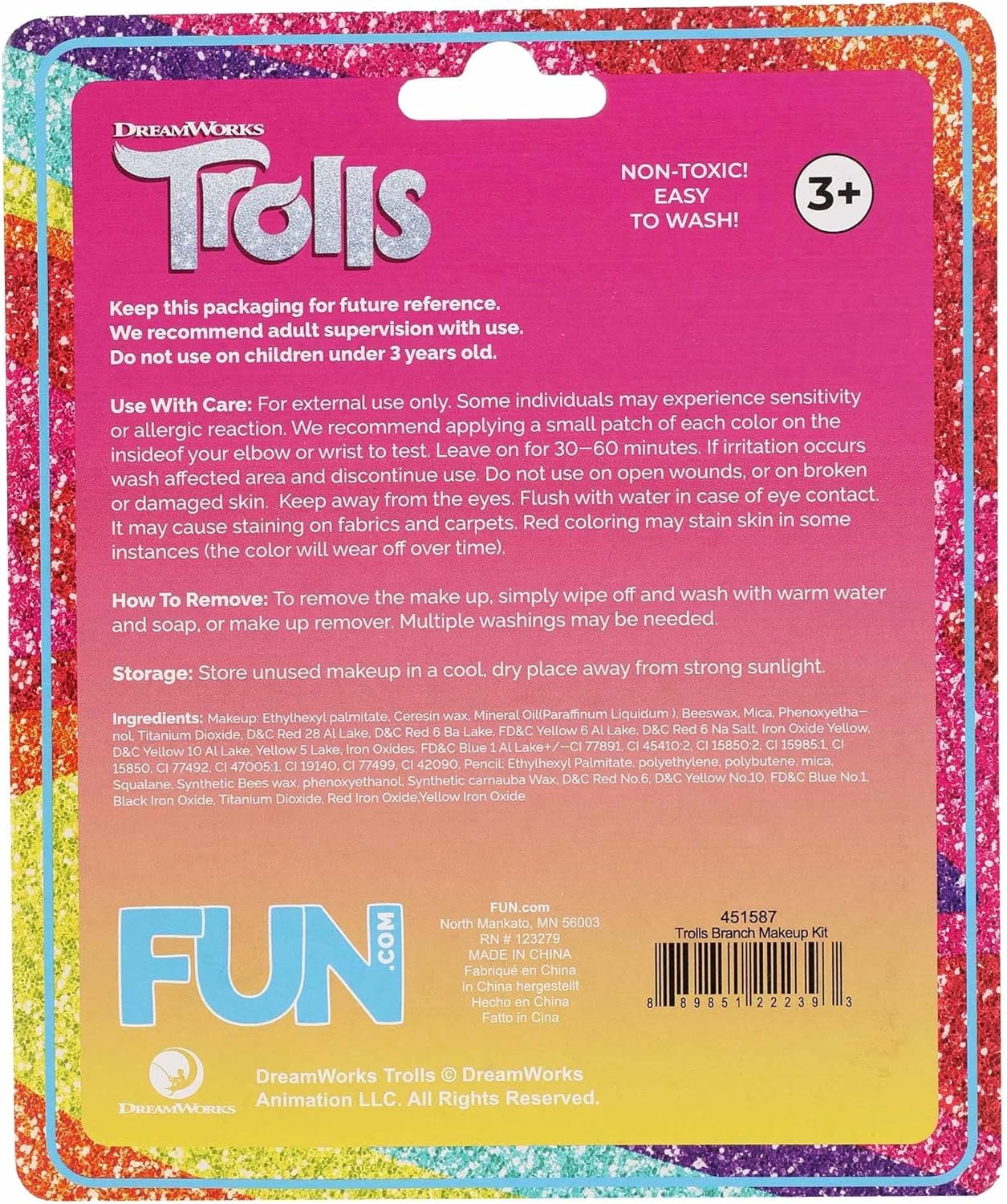 Trolls Branch Costume Makeup Kit for Kids Blue