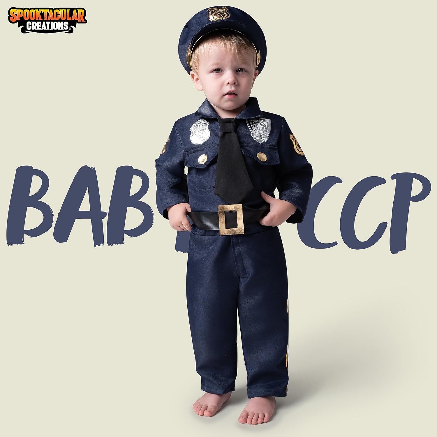 Spooktacular Creations Halloween Baby Police Costume Realistic Jumpsuit Hat
