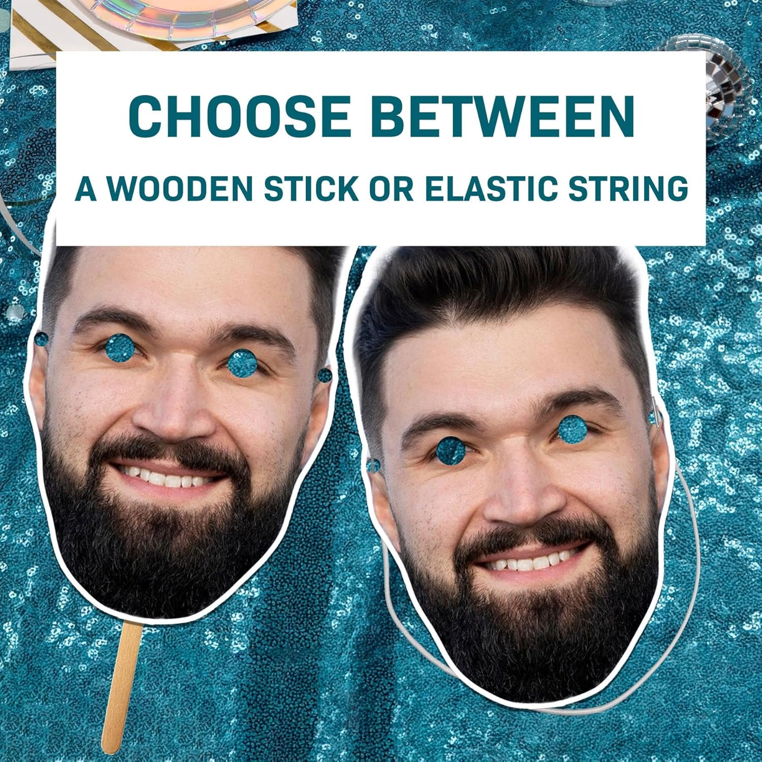 Personalized Photo Face Masks - Custom Party Accessories for Men Women Girls