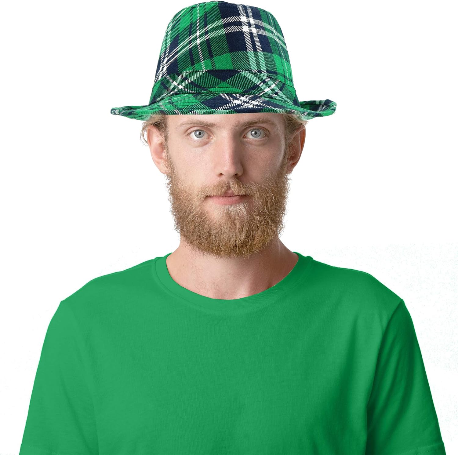 Skeleteen Irish Plaid Fedora - St Patricks Day Hat for Costumes