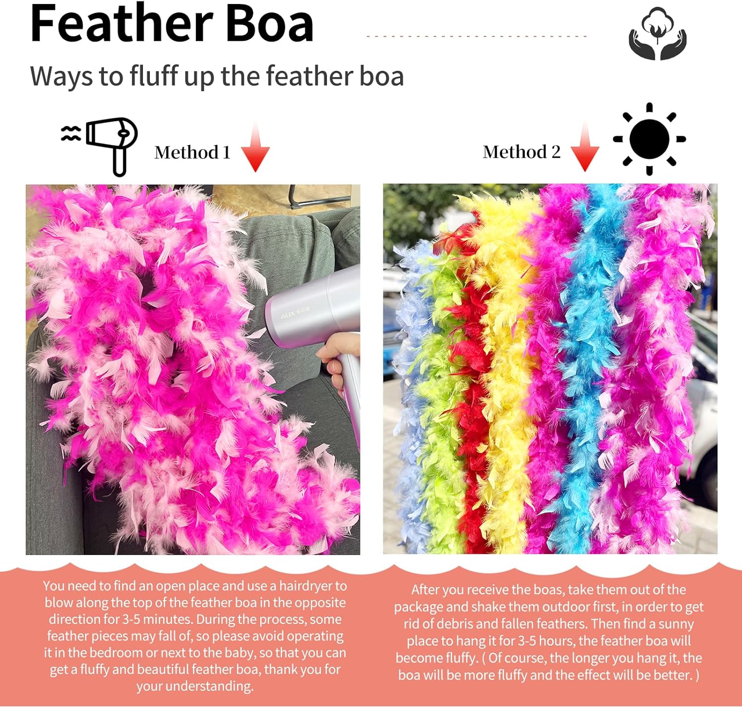 Chandelle 30g Turkey Feather Boas 2pc for Events