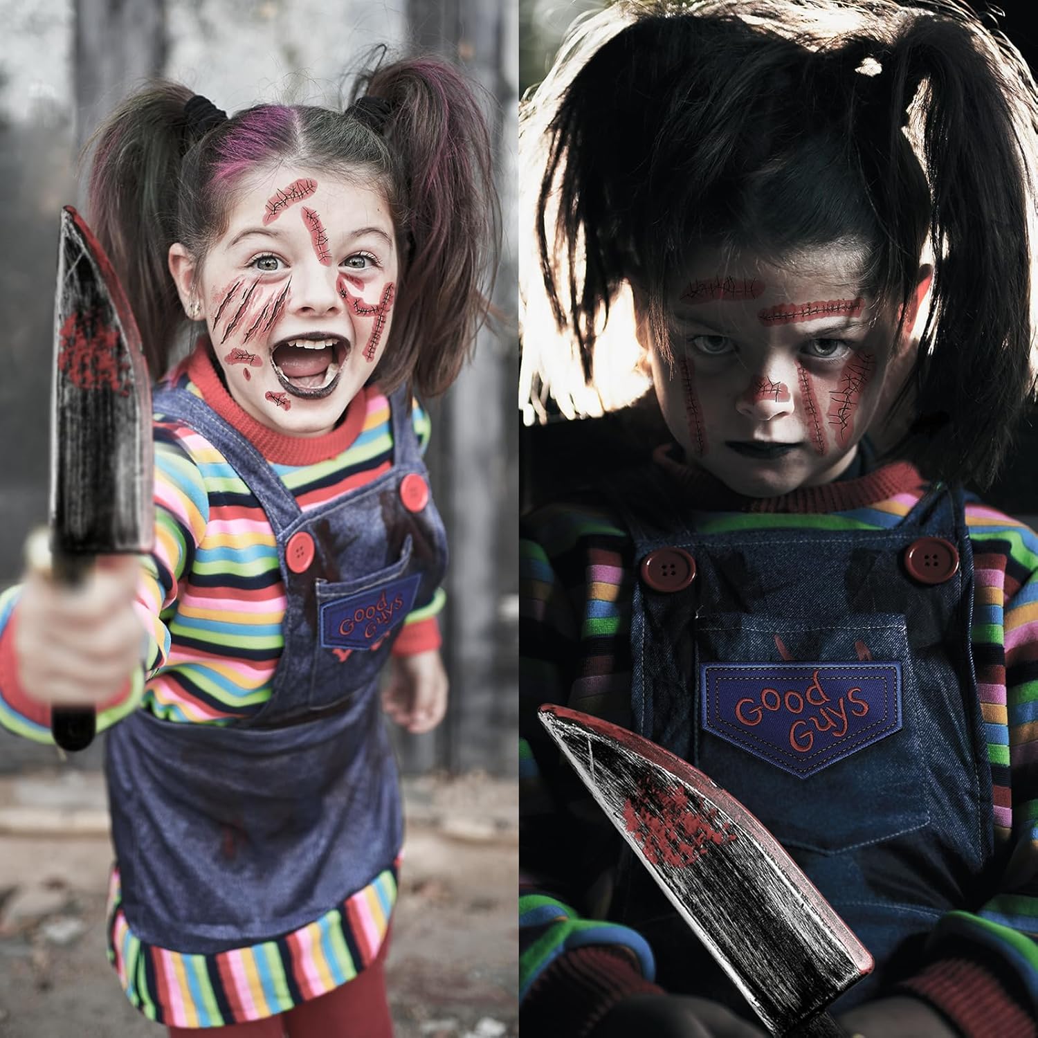 Btanadi Fake Knife Spooky Halloween Cosplay Setup with Fake Blood