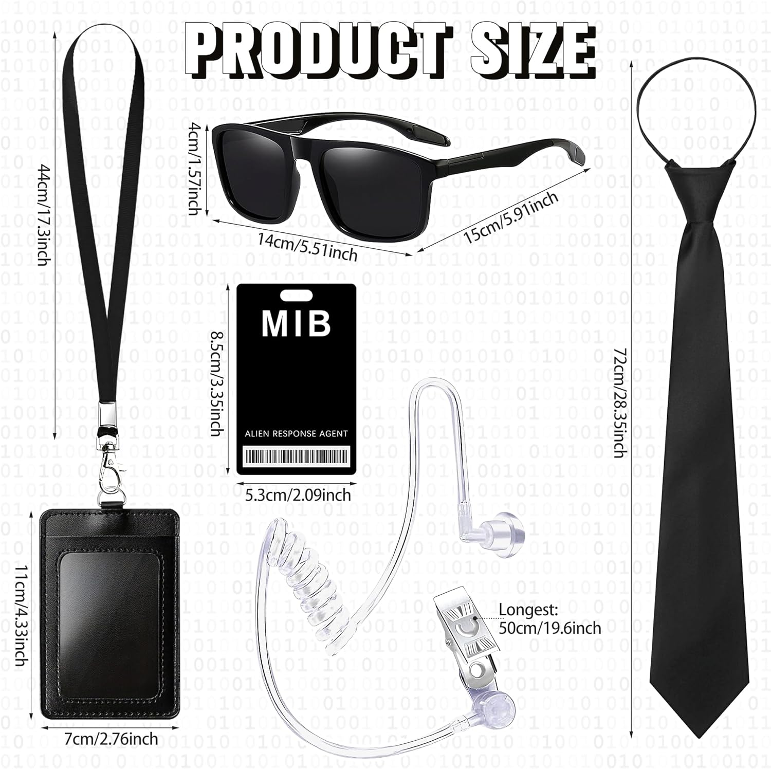 6PCS Spy Costume Set - Secret Agent Accessories