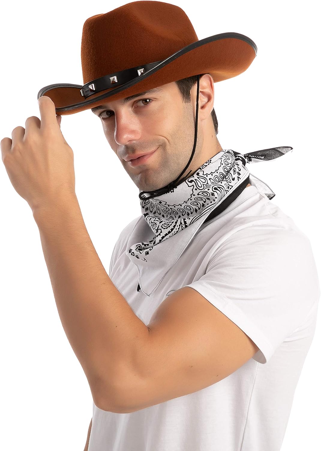 Spooktacular Creations Western Cowboy Hat with 3 Bandanas for Halloween