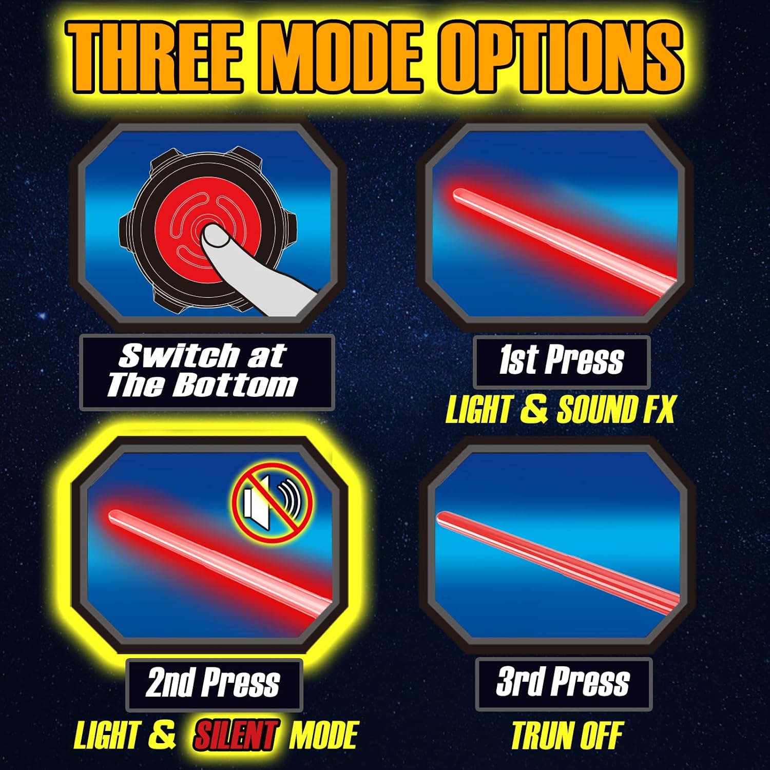 4-Piece LED Space Saber Set for Kids Adults