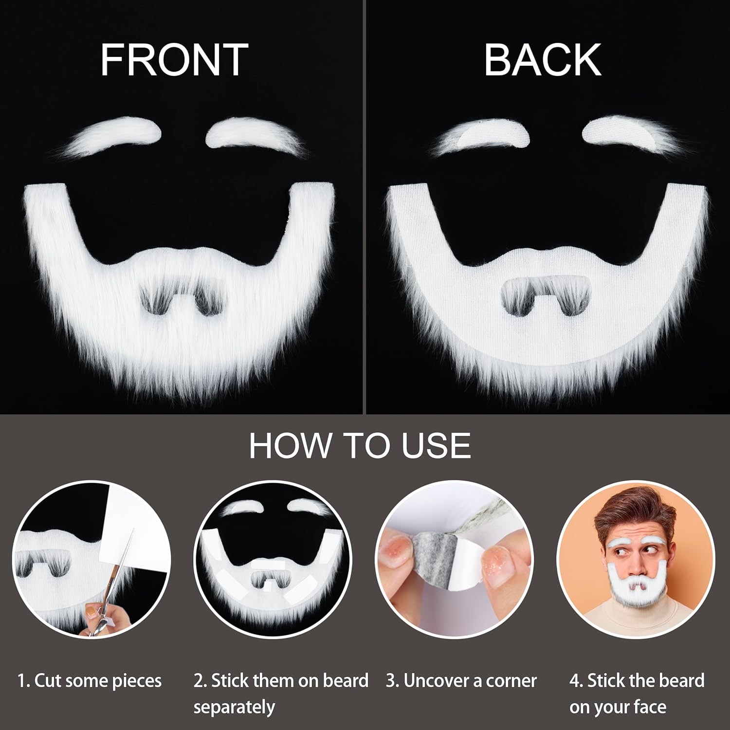 Yan Dream Fake Beard and Mustache Set for Halloween