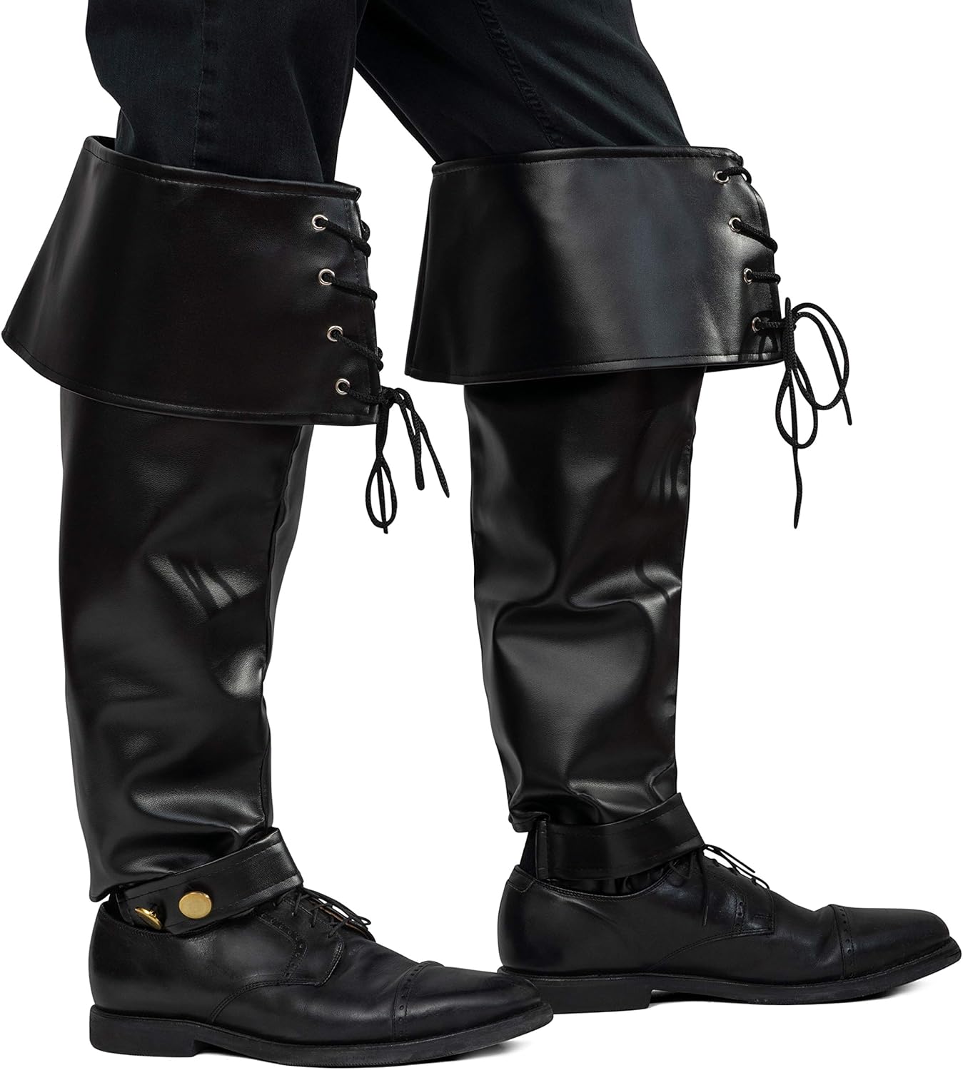 Skeeteen Black Pirate Faux Leather Boots Your Costume Companion