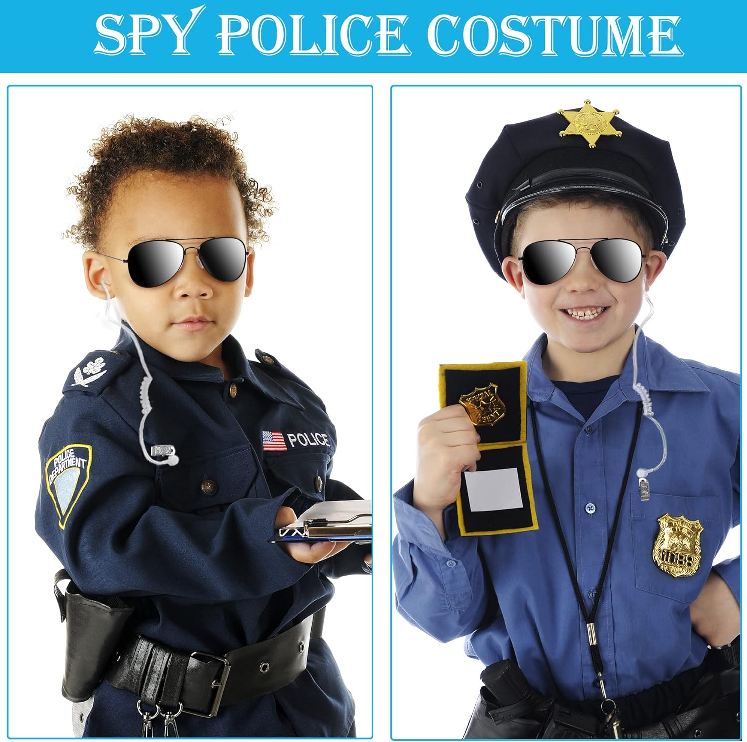 Spy Earpiece Secret Service Costumes for Men BlackFBIMIB -