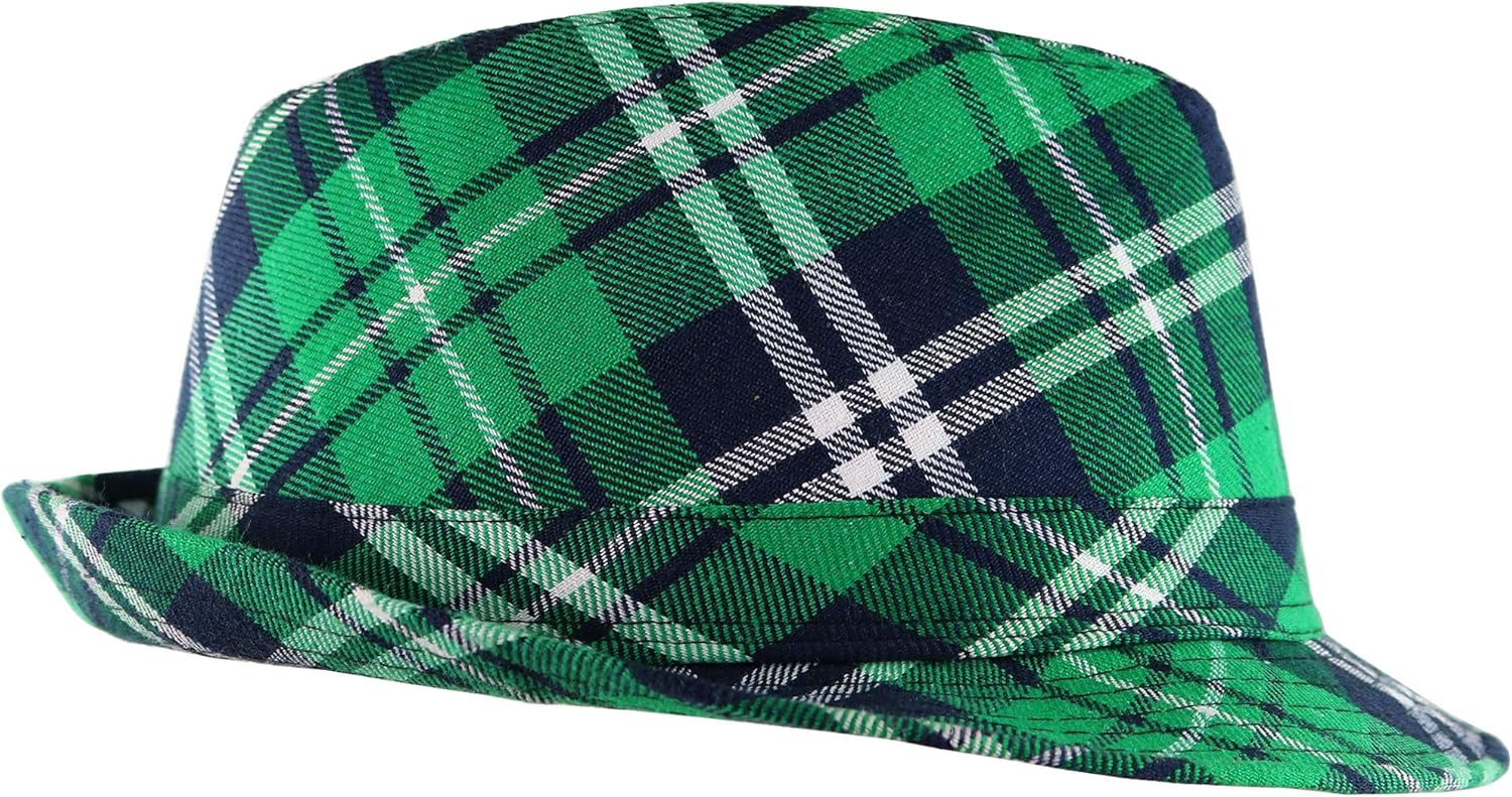 Skeleteen Irish Plaid Fedora - St Patricks Day Hat for Costumes
