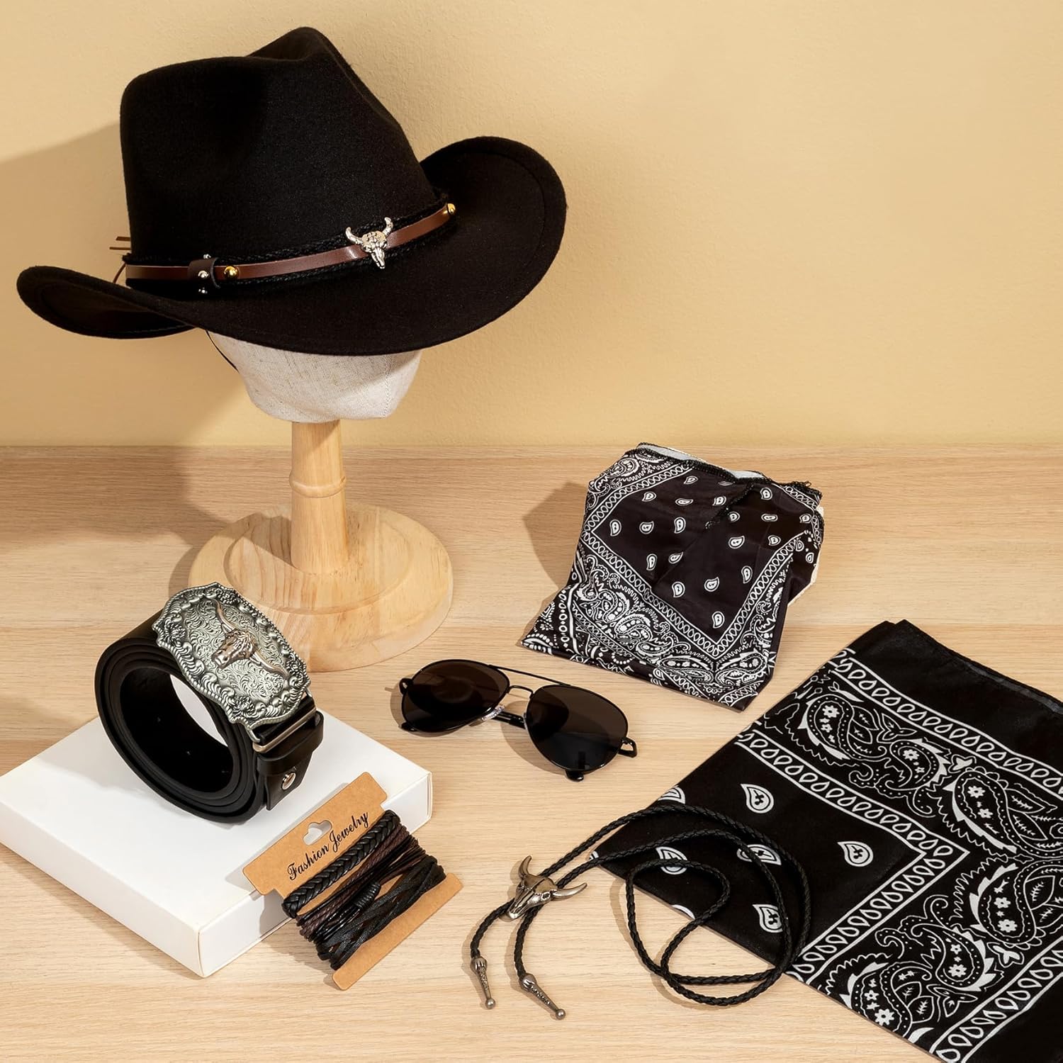 EIELO Western Cowboy Costume Set for Men Women