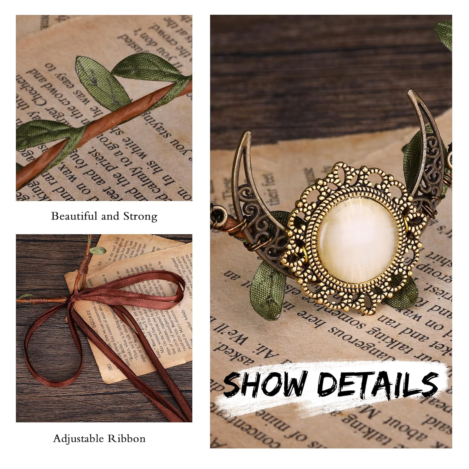 MOSTORY Moonwood Crown Headband -adjustableElegant woodland headband for womencosplay and special occasions