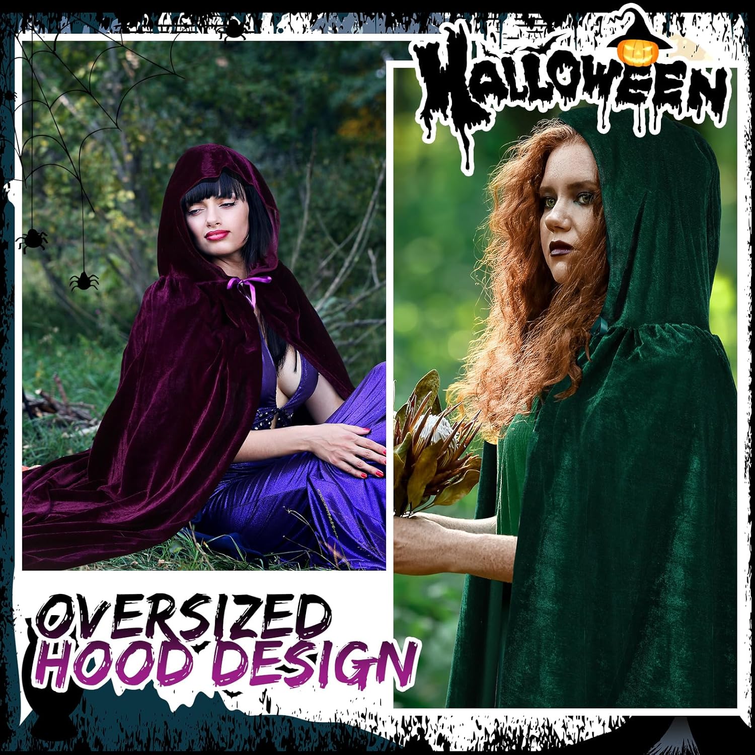 3-Piece Halloween Witch Sisters Robes for Women