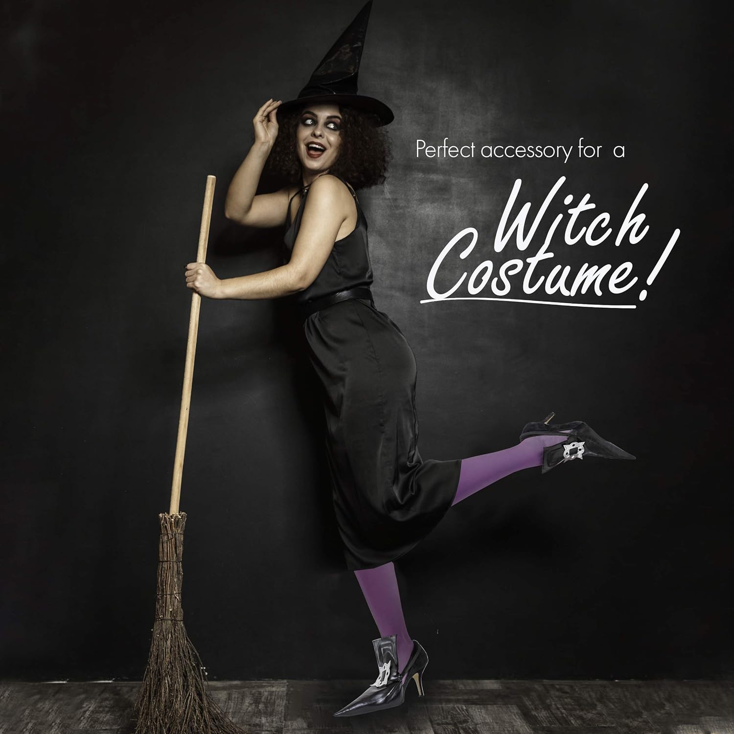 Skeleteen Witch Costume Shoe Covers - Pointy Faux Leather