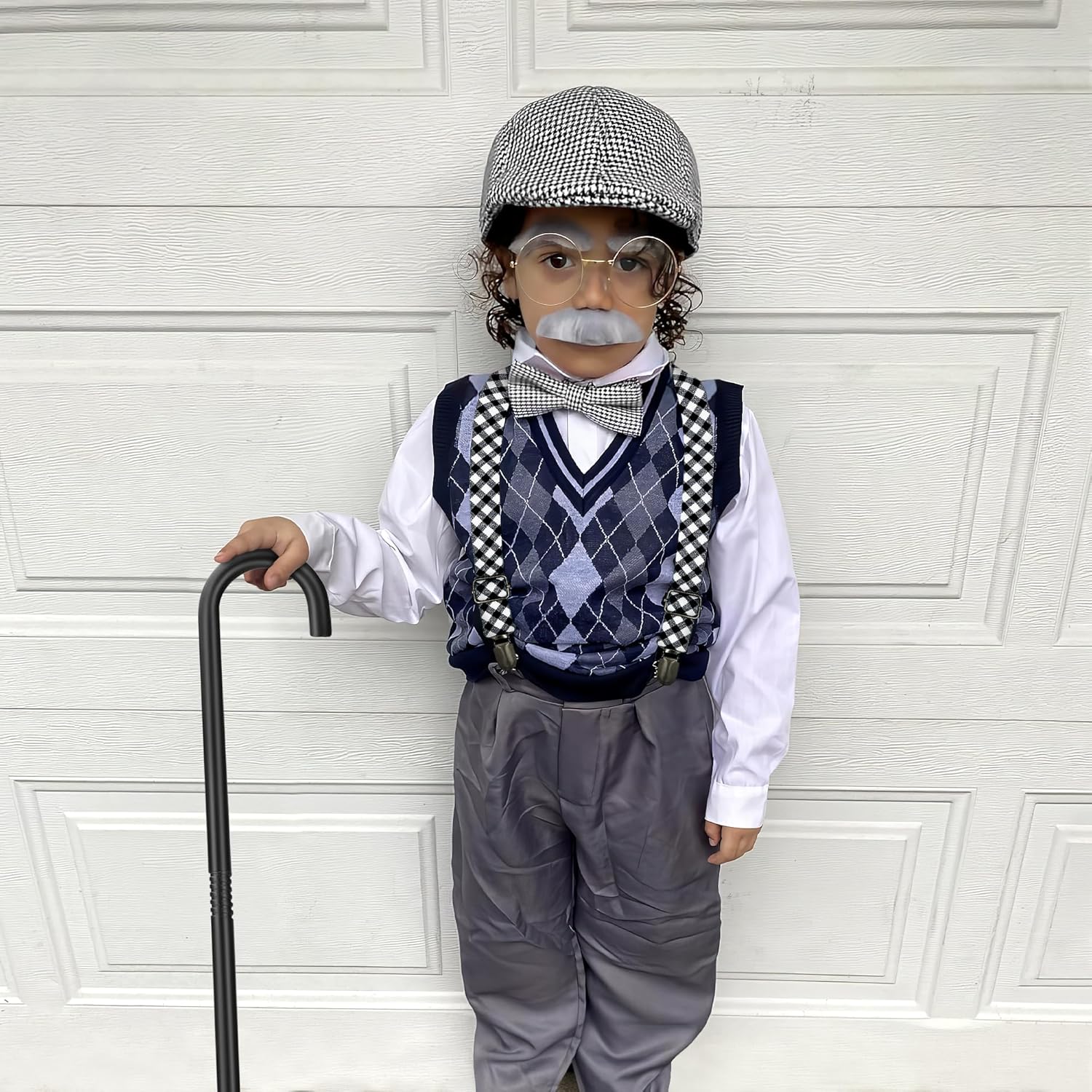 Kids Old Man Costume 100 Days of School Fake Beards for Boys